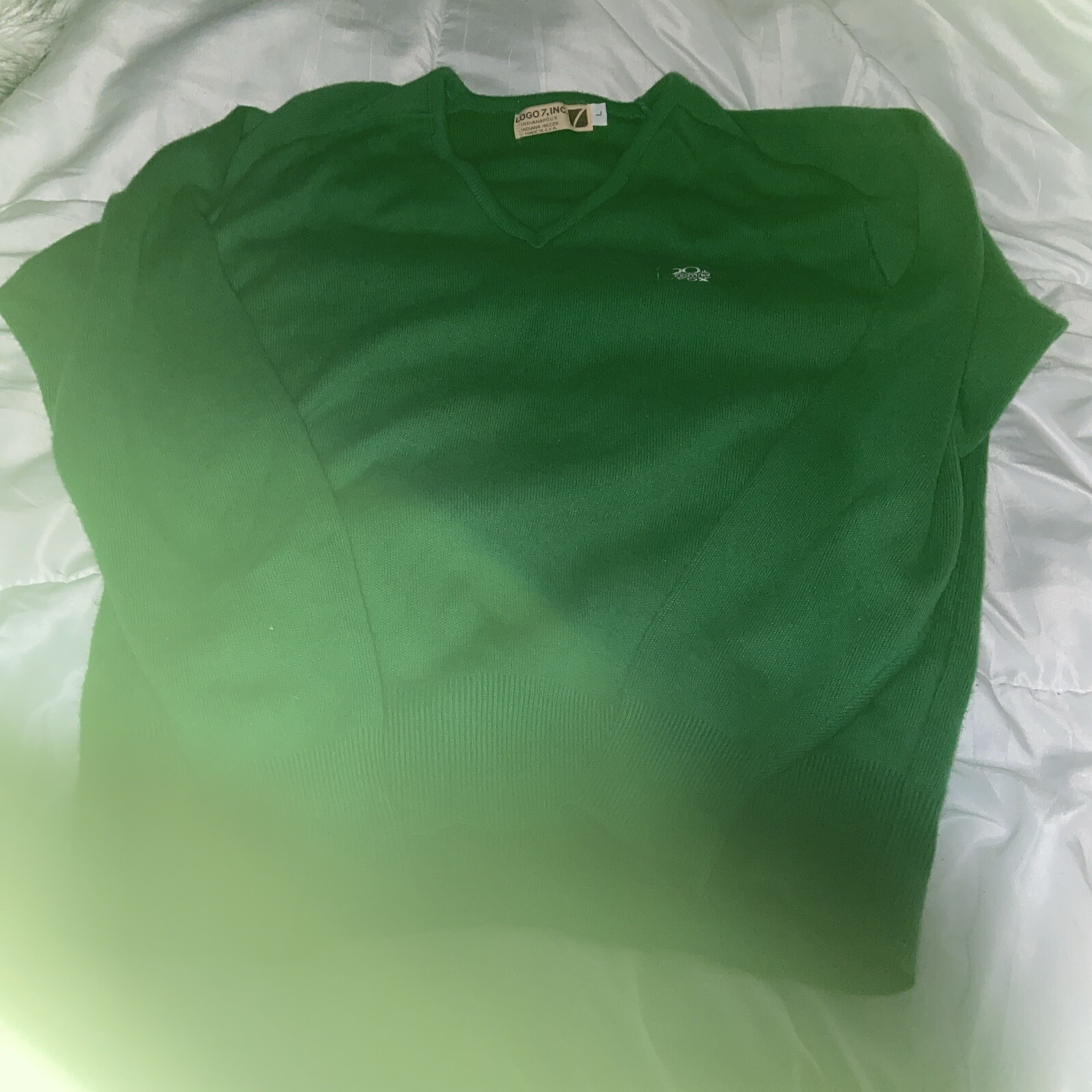 Vintage 20th Century Fox Studio Sweater L Green 80s Rare Logo 7