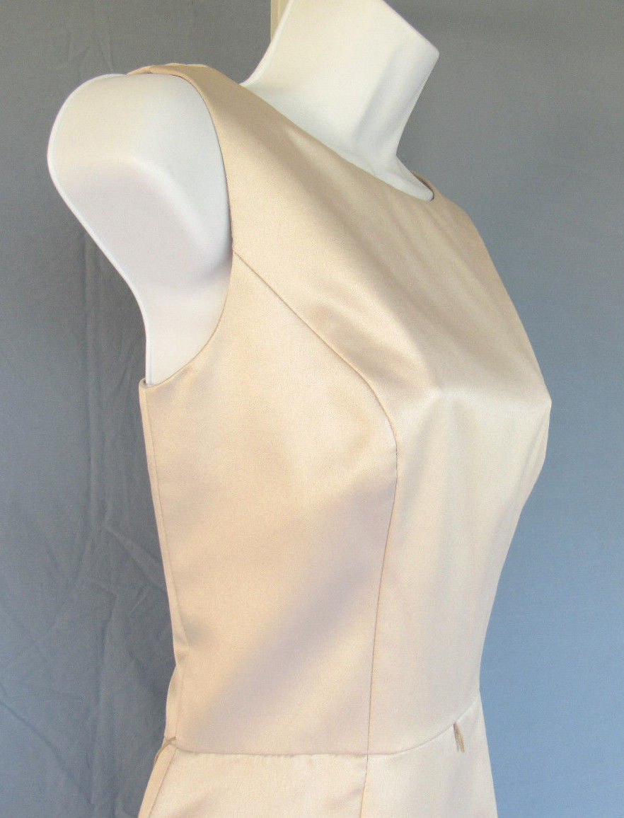 VINTAGE 1990s EN FRANCAIS PETITE HUEY WALTZER DRESS SIZE 8 SILVER GRAY POLY
