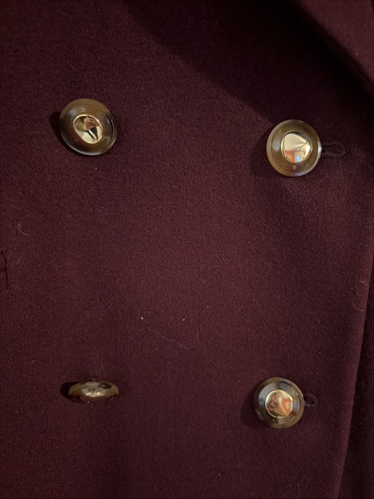 Vintage Escada Margaretha Ley Burgundy Wool Blazer Gold Buttons EU 34 US 2