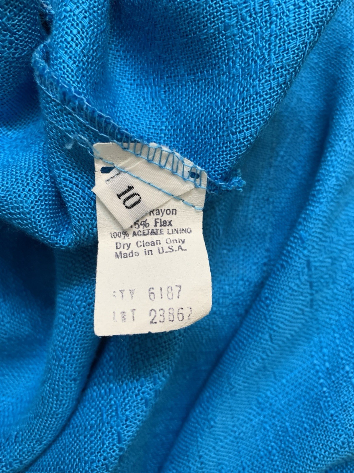 Sag Harbor Blue Rayon Flax Blazer Jacket Size 10 Women’s Vintage Style