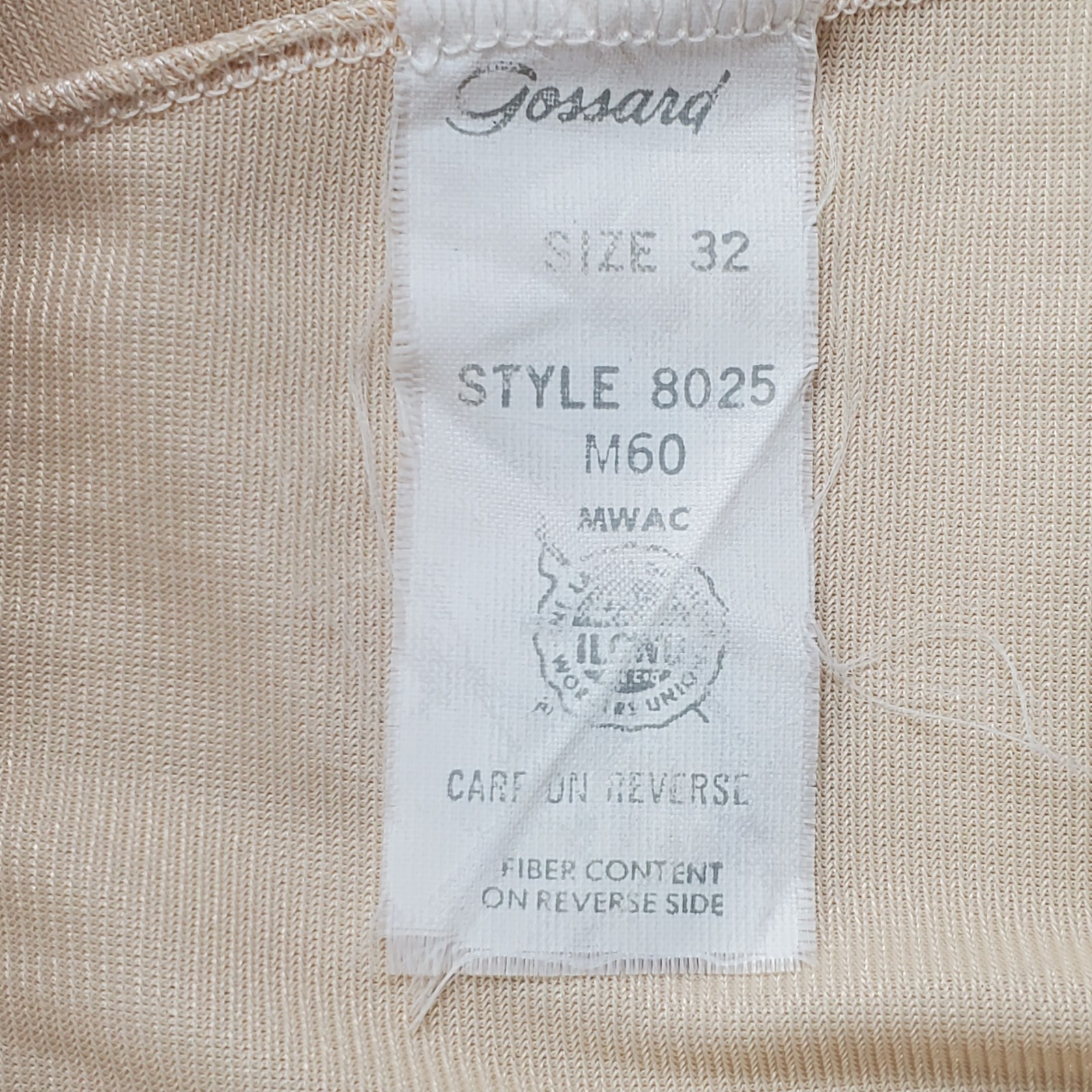VTG 60s Gossard Artemis Neutral Beige Nude Strapless Long Slip 32 Union USA Made