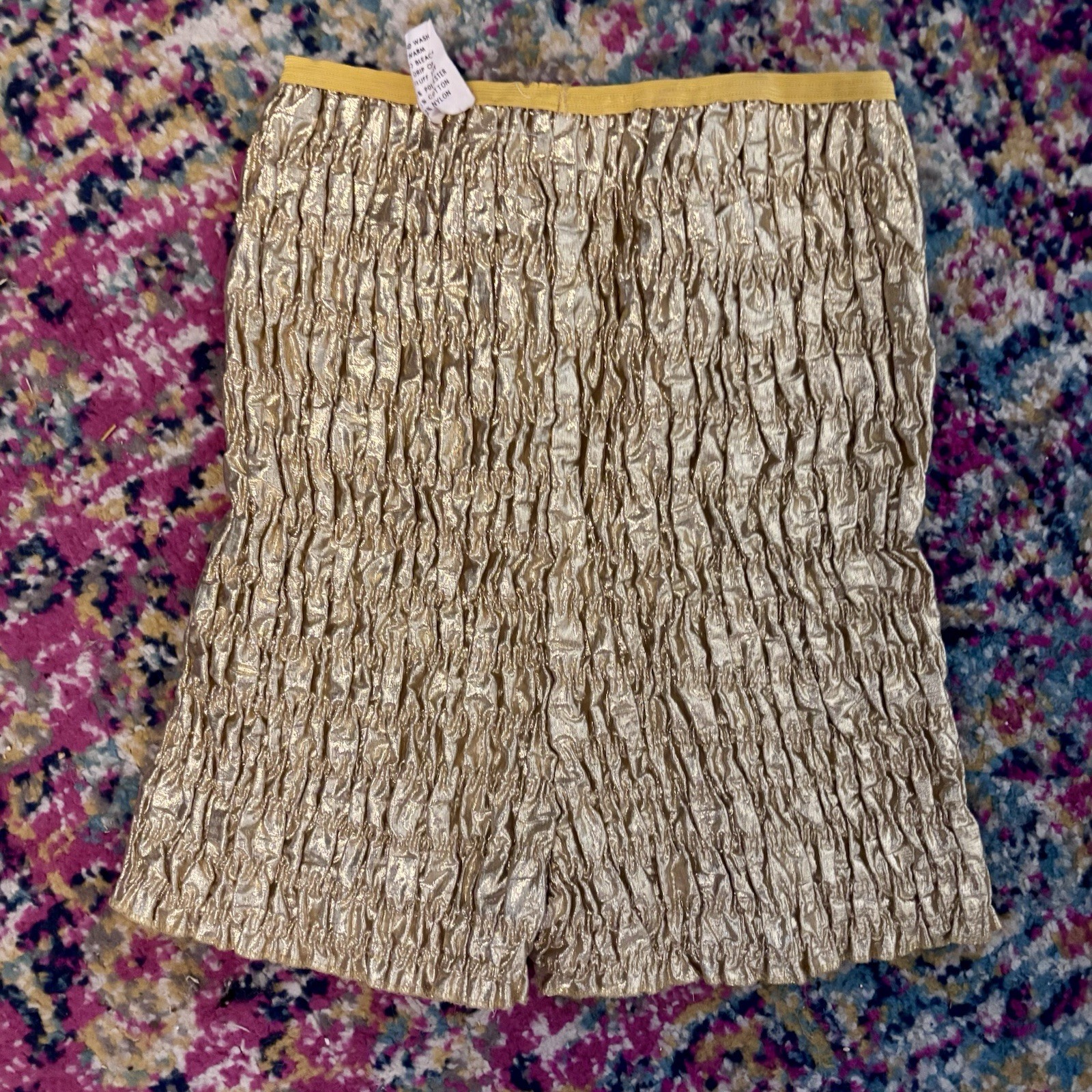 Vintage Malco Modes Gold Metallic Lame Square Dance Bloomers Pettipants Size M