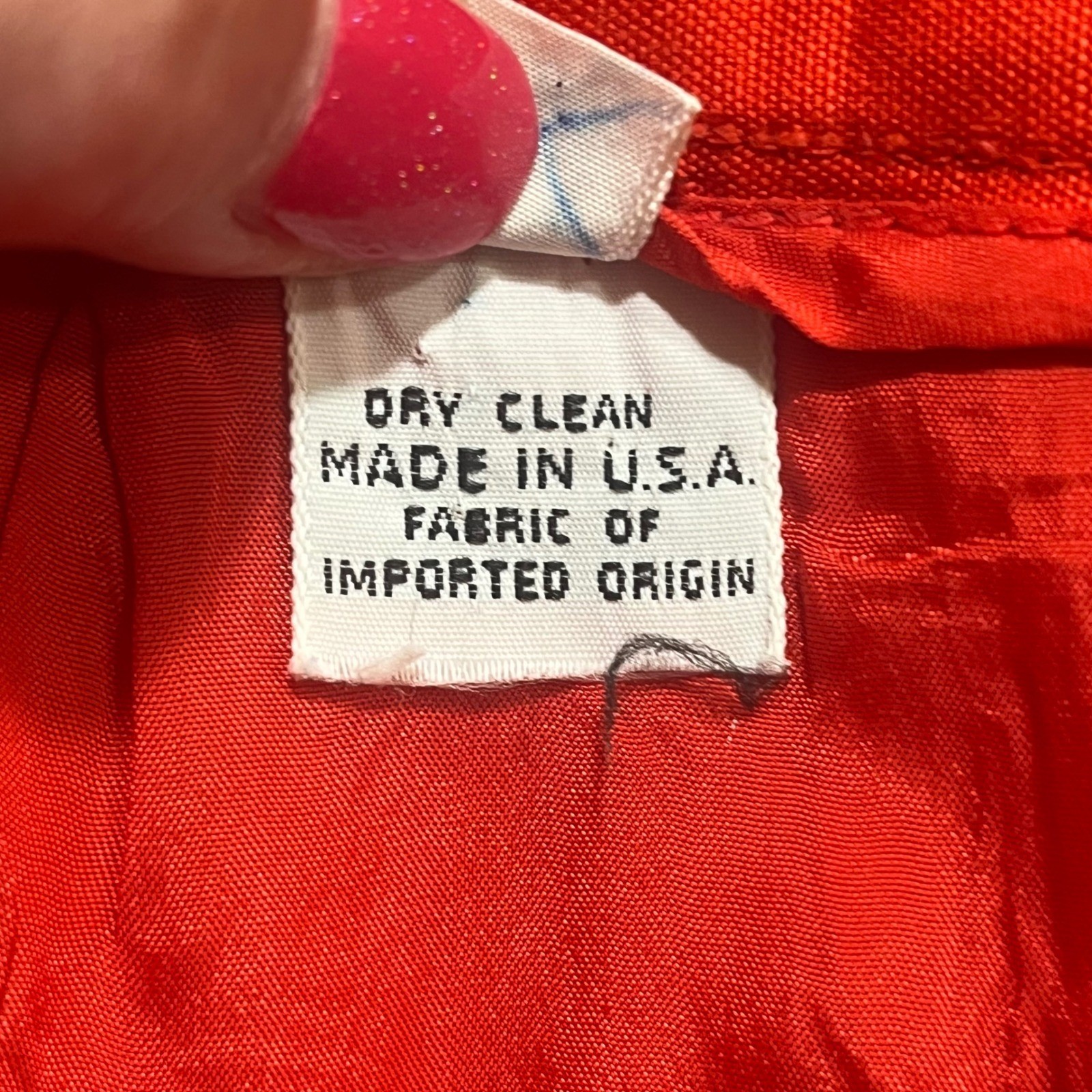 VTG Red Orange Silk Back Slit Lined Skirt Size 10 Womans Business
