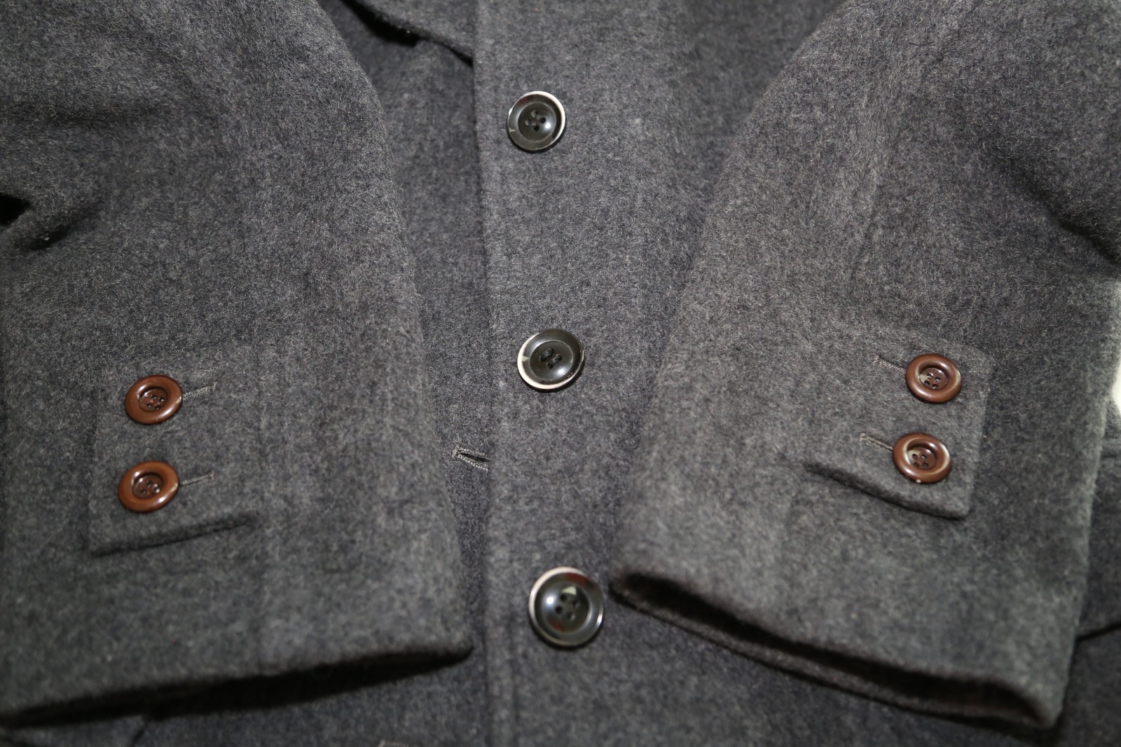 Authentic SELFISH POT vintage long wool coat Classic EUC Gray