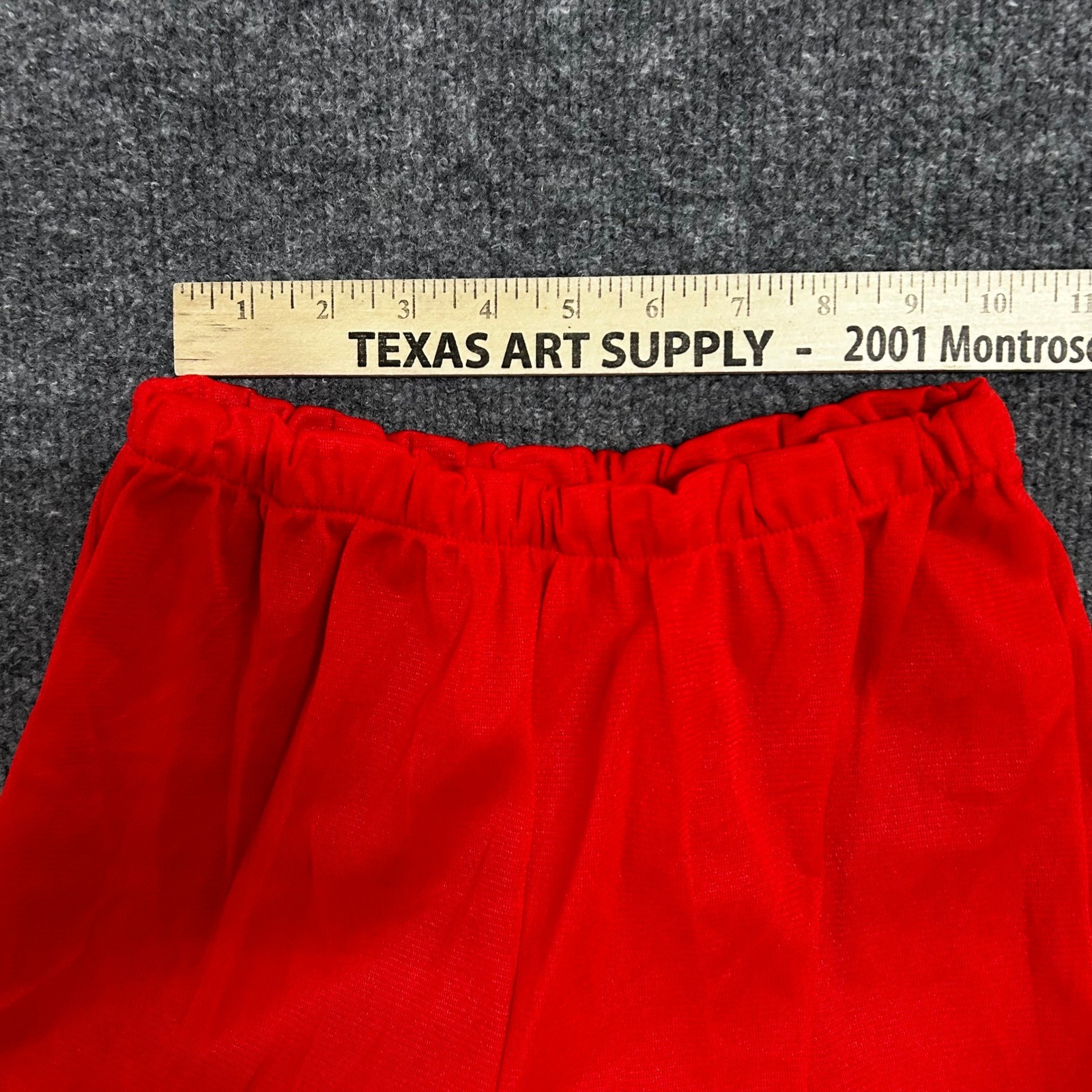 Vintage Pants Womens Size 10 Red Wide Leg Elastic Waist Made in USA Retro Casual