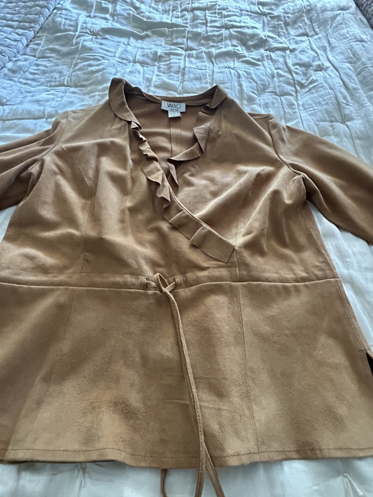 VINTAGE 1980’S VAKKO LEATHER SUEDE TOP NWT LARGE