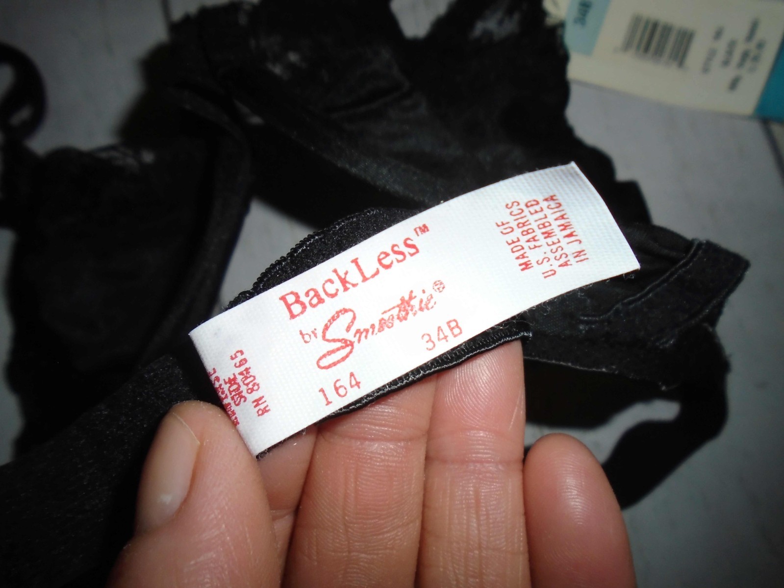 34B NWT Black Underwire Convertible Vintage SMOOTHIE Backless Bra #164 34B