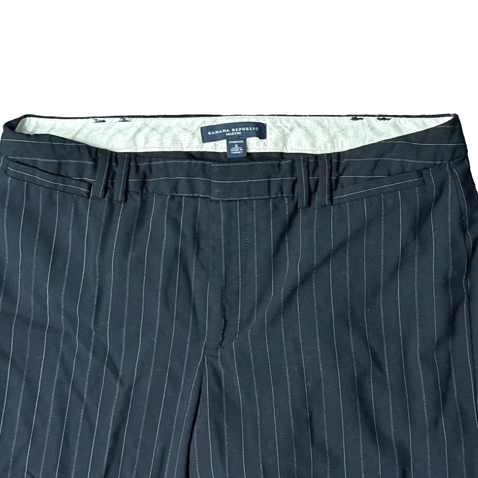 VTG Banana Republic Y2K Trousers Women’s 6 32×32 Martin Lined Pinstripe Wool