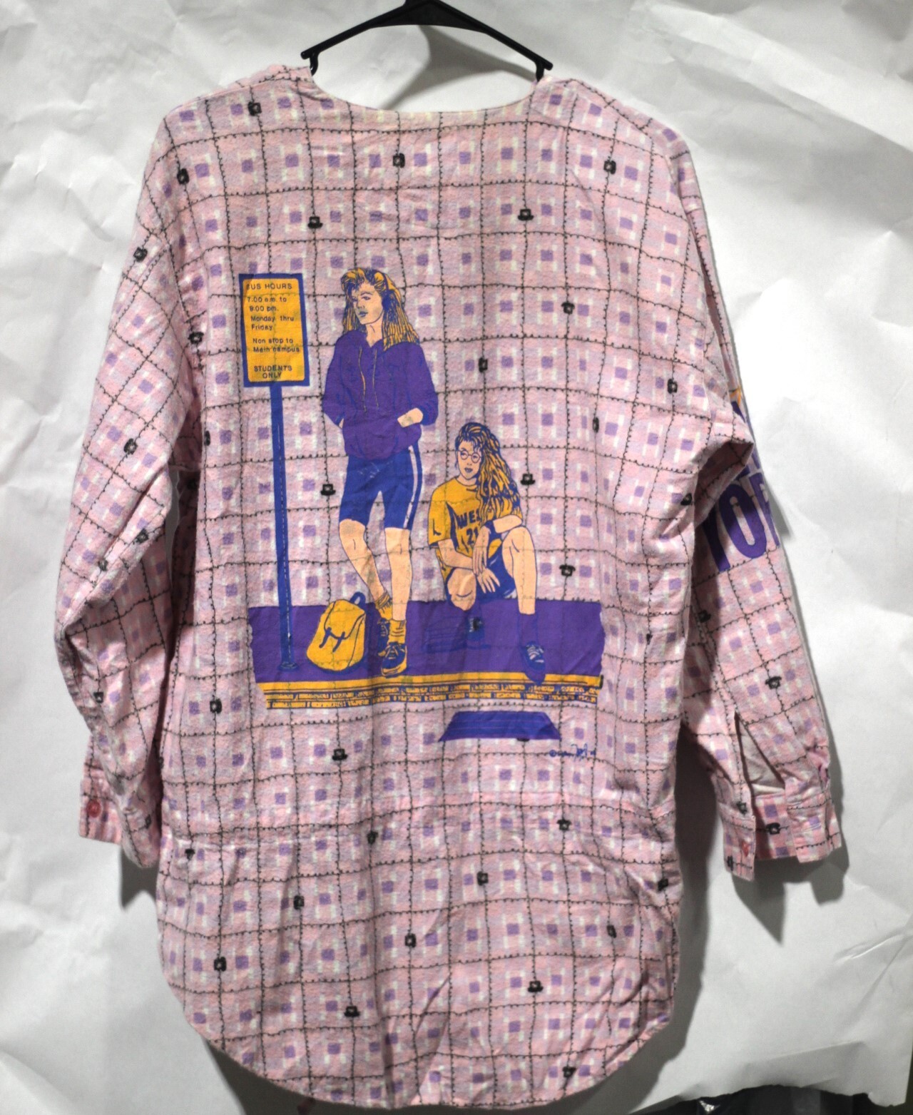 Esleep Long Sleeve Vintage Pink Shirt With Graphic Designs