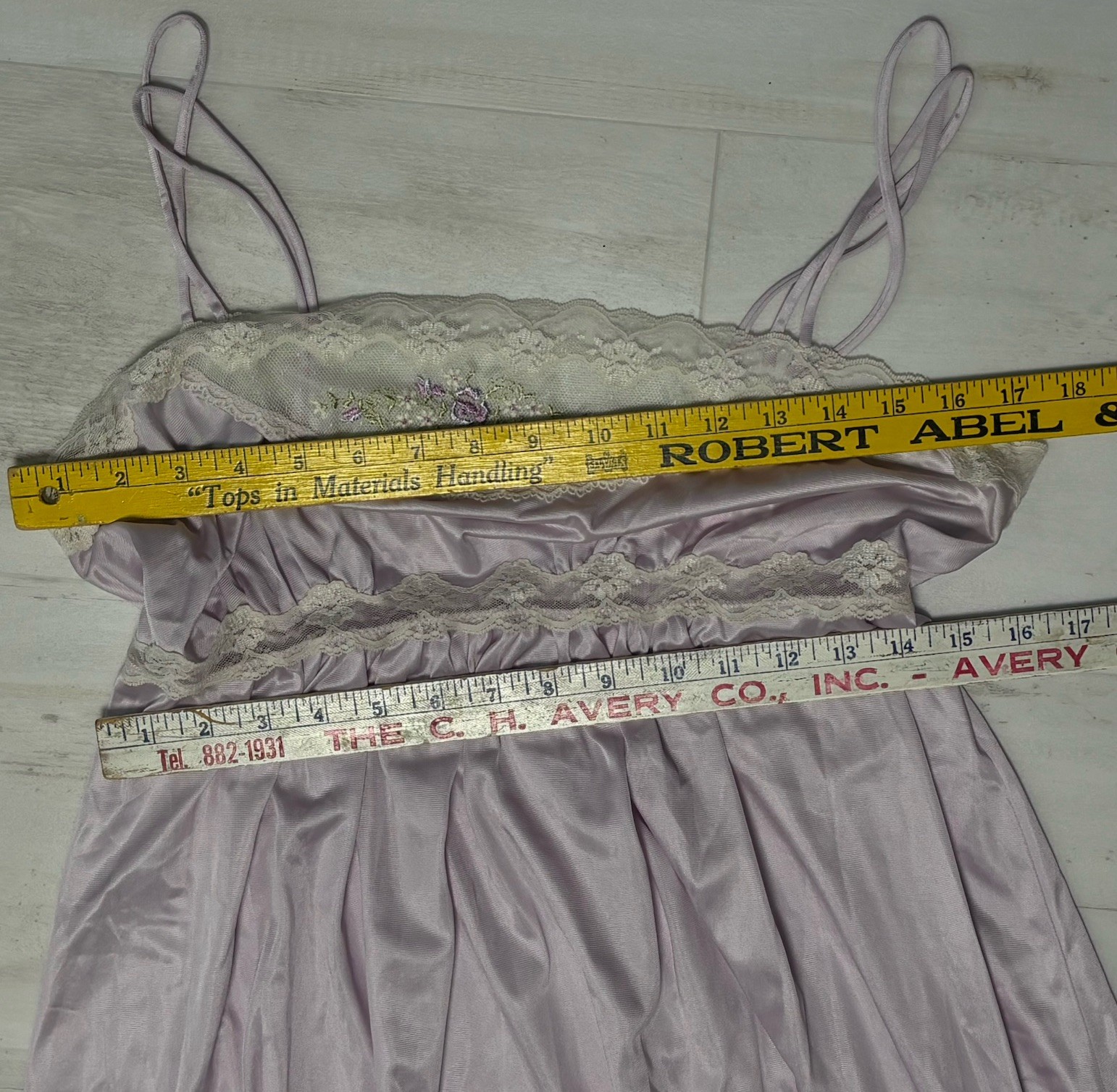 Vintage Lorraine Nightgown M Womens Lace Trim Spaghetti Strap Nylon USA Fits S/M