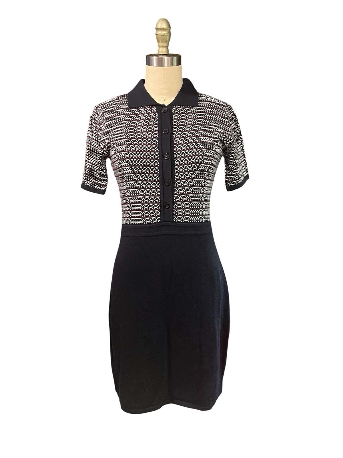 Vintage ESPRIT de Corp Polo Henley Y2K Academia Sweater Dress M