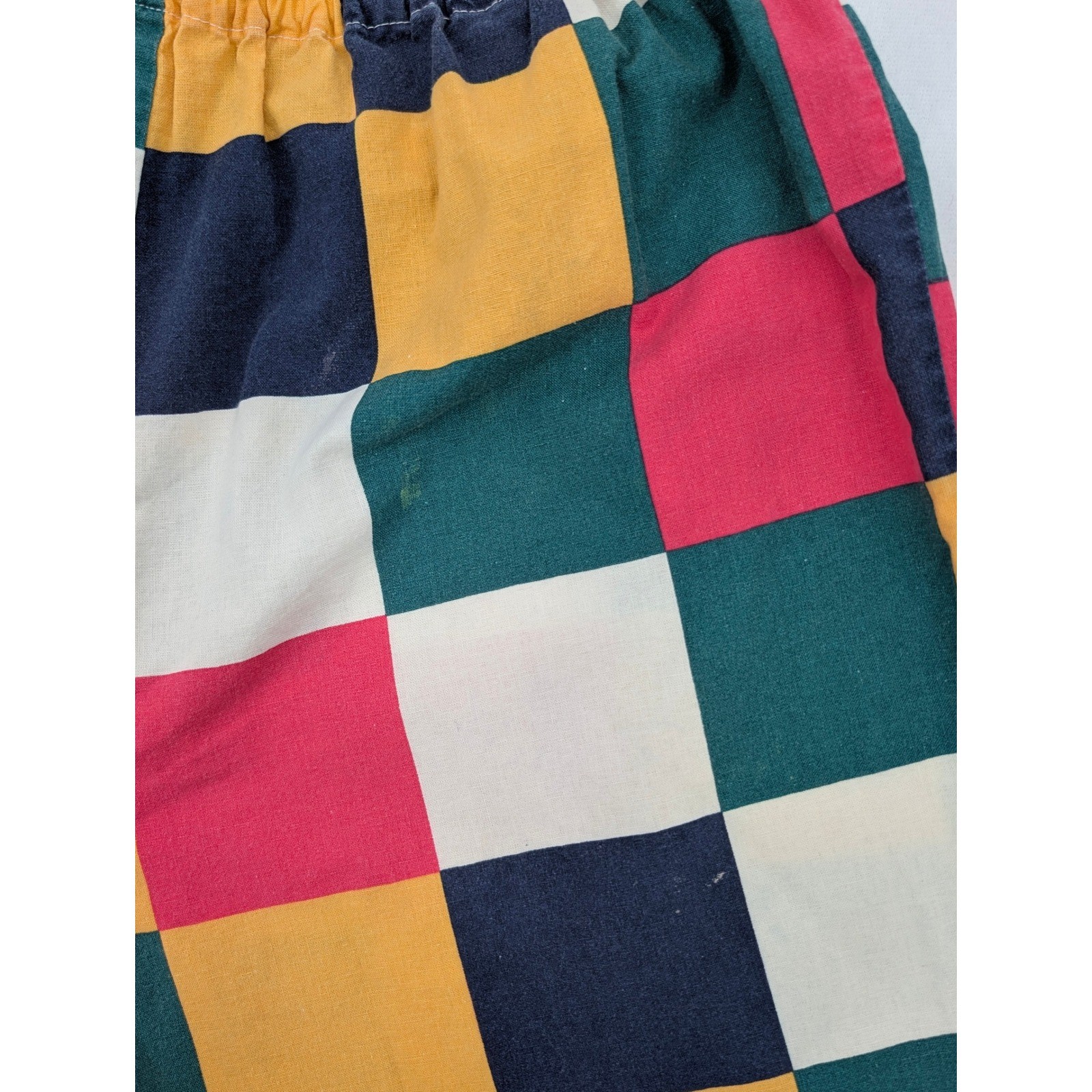 Vintage Sunday Ross Japan Colorblock Pajama Set M Cotton Lounge Sleepwear 2 Pc