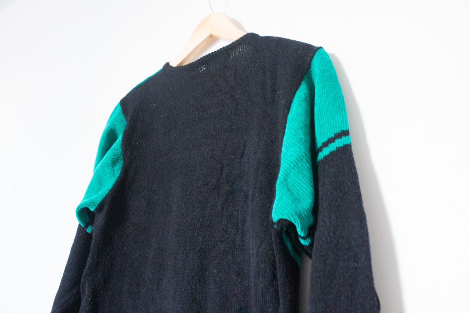 Plain Jane | Vintage 80’s/90’s Teal & Black Bejeweled Sweater Dress | Size S