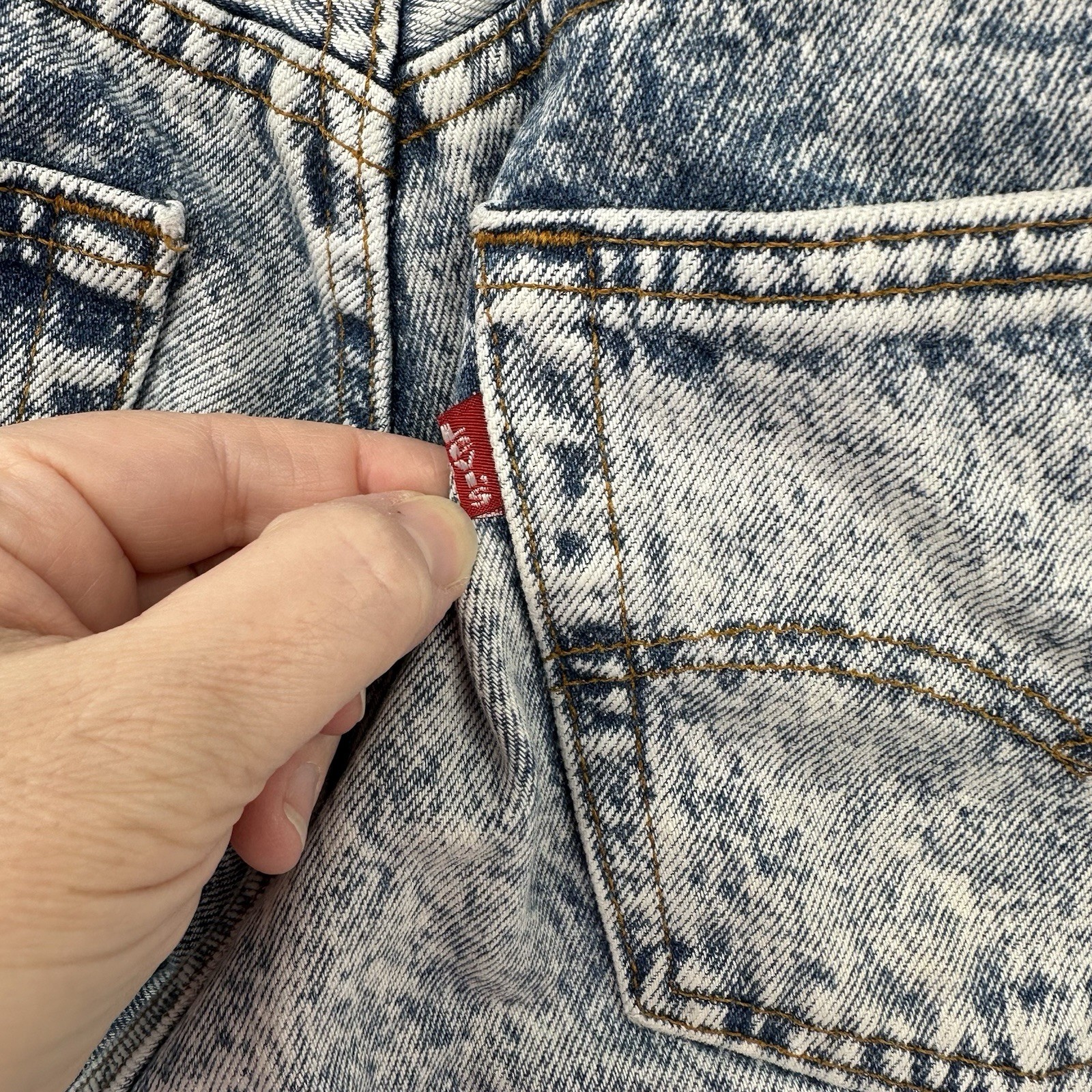 LEVIS 501 jeans acid wash blue 25W 31L US 2 4 vintage 80s 90s high rise straight