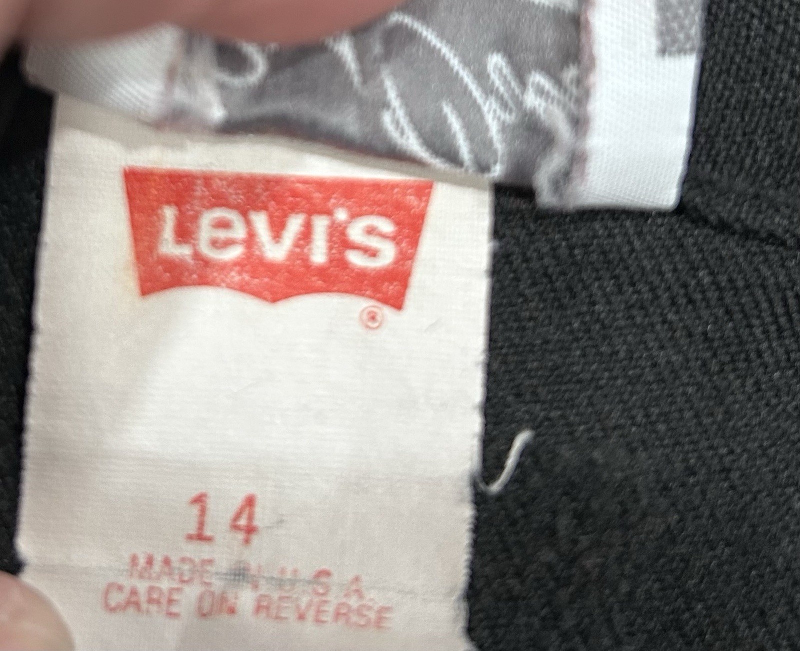 Levi’s Bend Over Pants Womens 14 Black High Rise Straight Leg Made In USA VTG