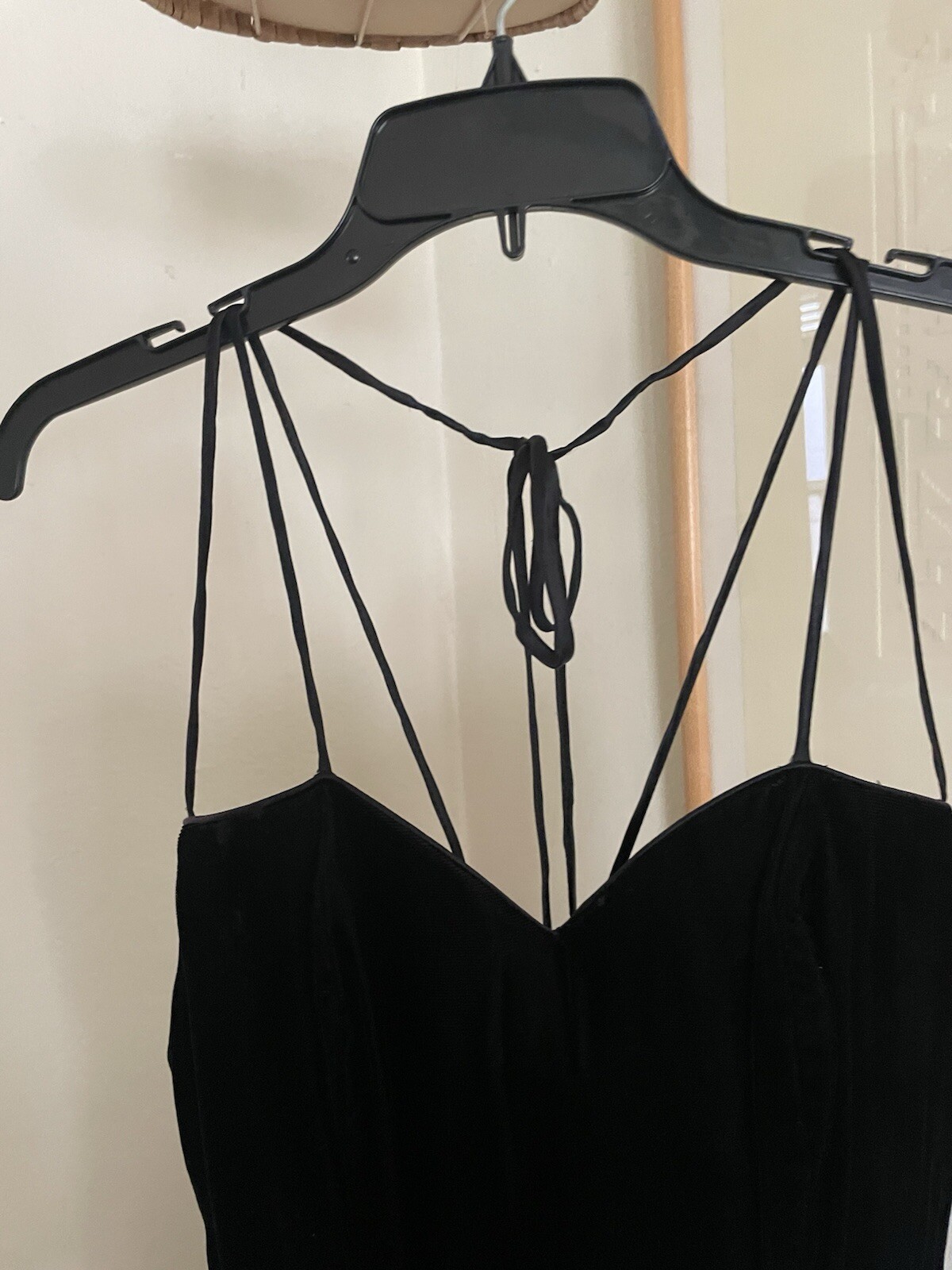 Vtg Formal Short Dress Fashion 1001 Nights Black Velvet Size 0 XS See More Info