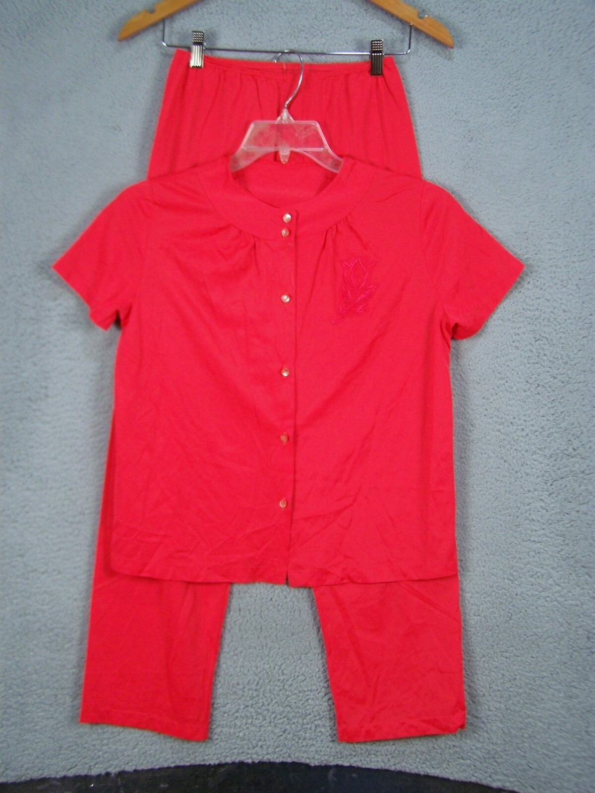Vintage Gaymode Pajamas Adult Small Red Penny’s 1960’s Sleepwear 2 Piece Women’s
