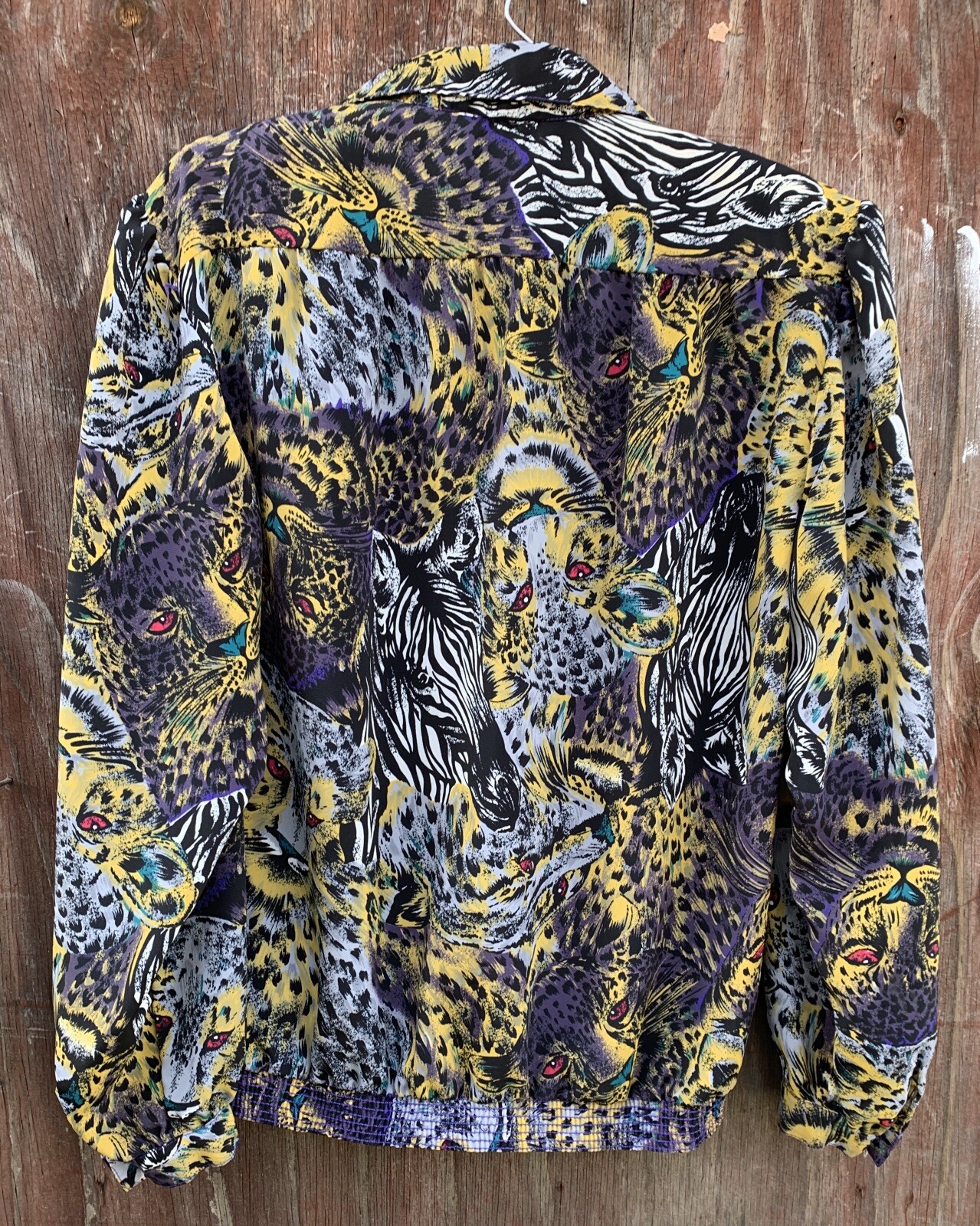 Vintage Loubella Calfornia Fashions Top Blouse Animal Print 8 80s 90s 1980s