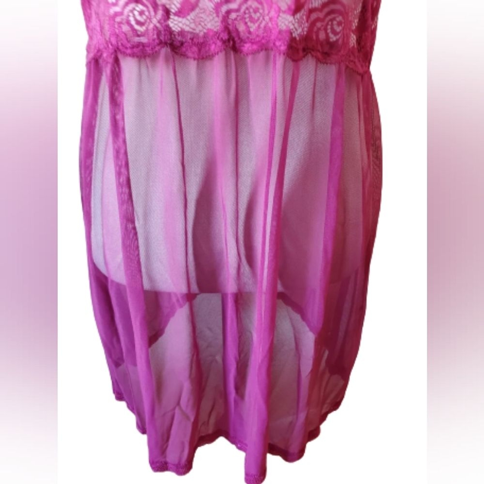 NWT French Affair Women’s Plus 3X Babydoll Set Lingerie Sheer Lace