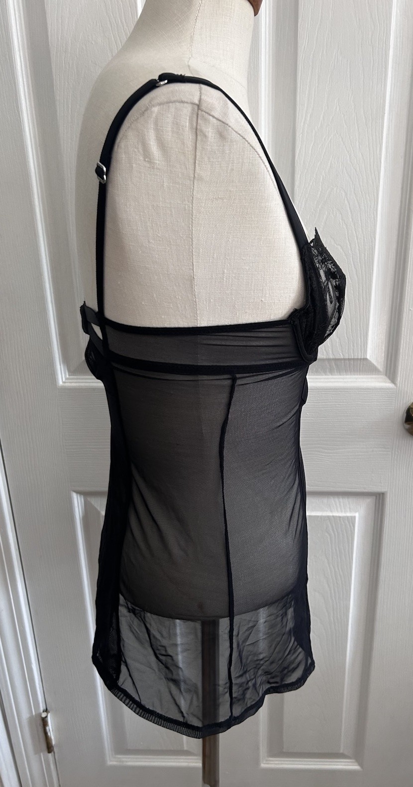 Victoria’s Secret 2008 Black Lingerie Babydoll SZ 34 B Lace Sexy