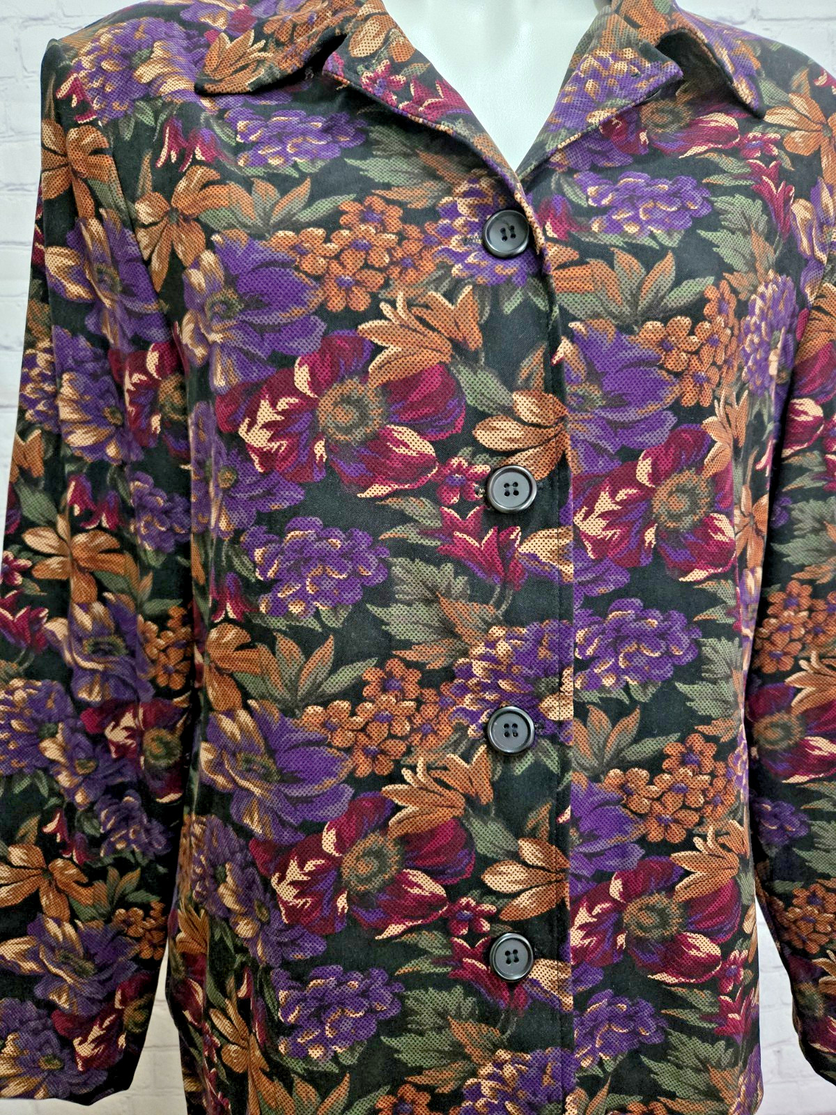 Briggs New York Vintage Maxi Skirt Suit Dark Floral Med Jacket 10 Skirt Career