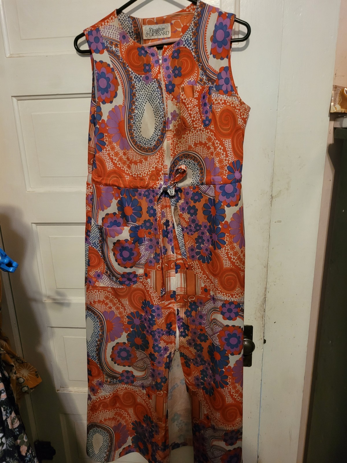 Vintage 1970s Loungewear by Gossard patchwork-print maxi dress/loungewear.