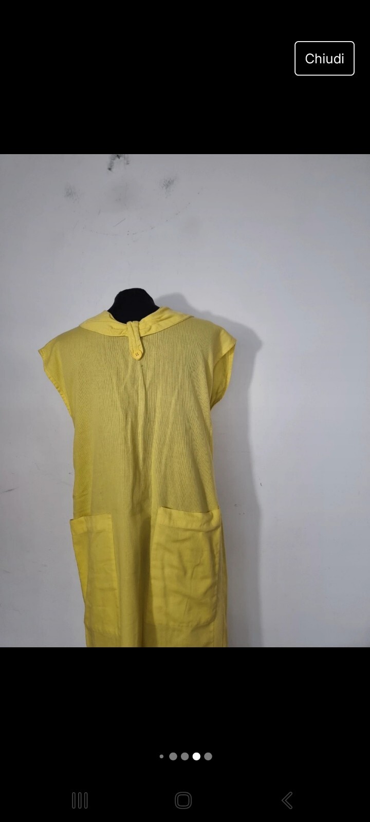 Vintage Womens Yellow Midi Dress L