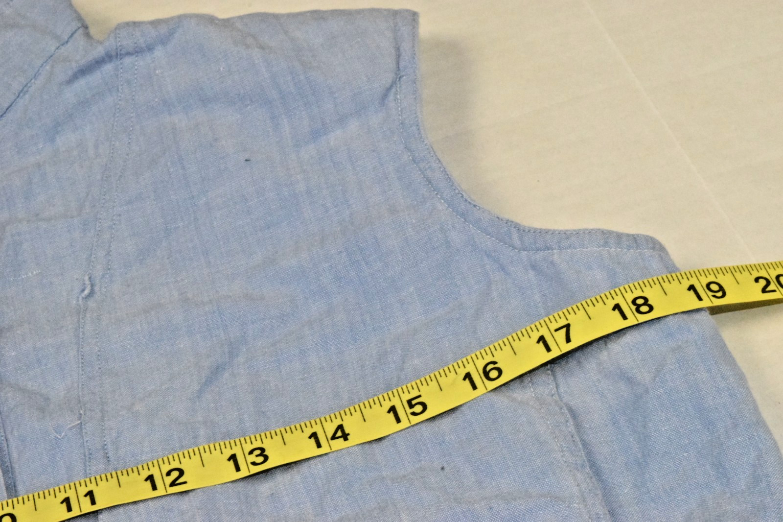 Vintage Shirt Vest ABS Allen Schwartz Size M 80s Powder Blue Hidden Flap Snaps