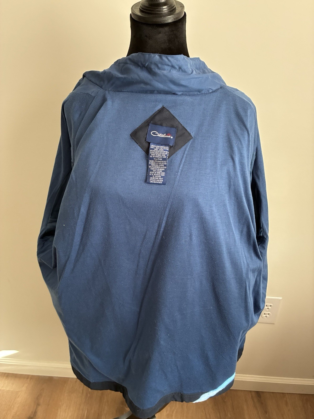 Catalina Womens Running Jogging Track Suit Blue Nylon Full Zip Xtra Large Petite