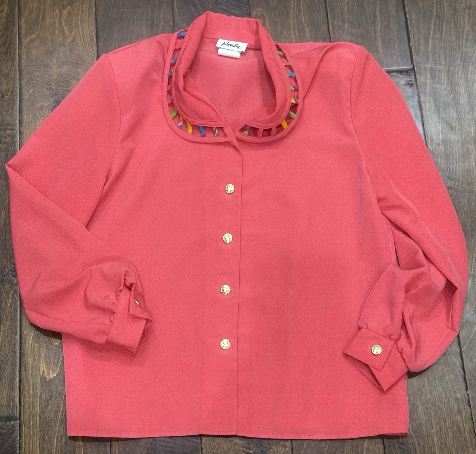 Vintage Jo Hardin Colorful Shirt Multicolor Women’s Size 10 Kidcore