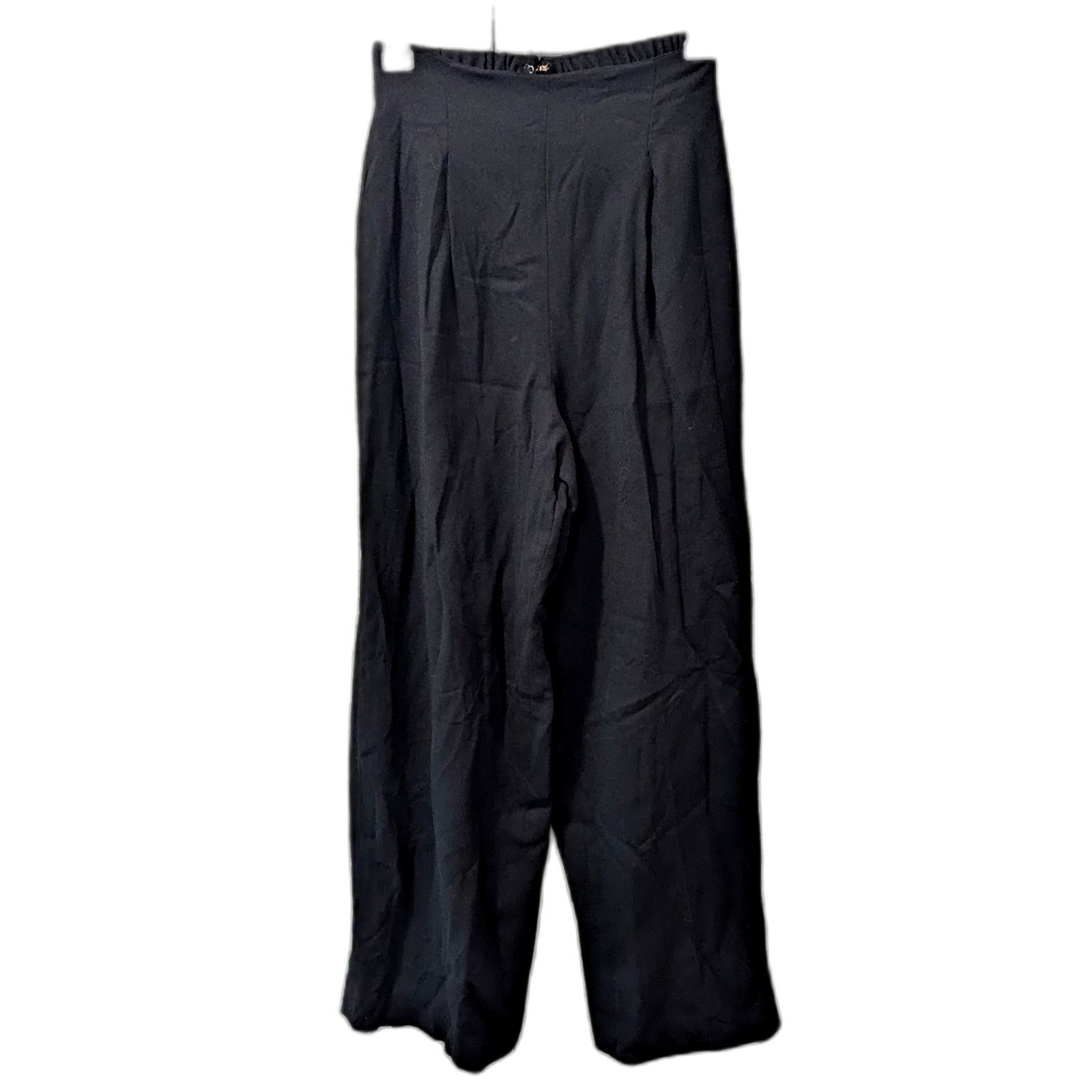 Vtg 90s Constance Saunders Wool Trousers Sz 4 High Waist Wide Leg Pants Black