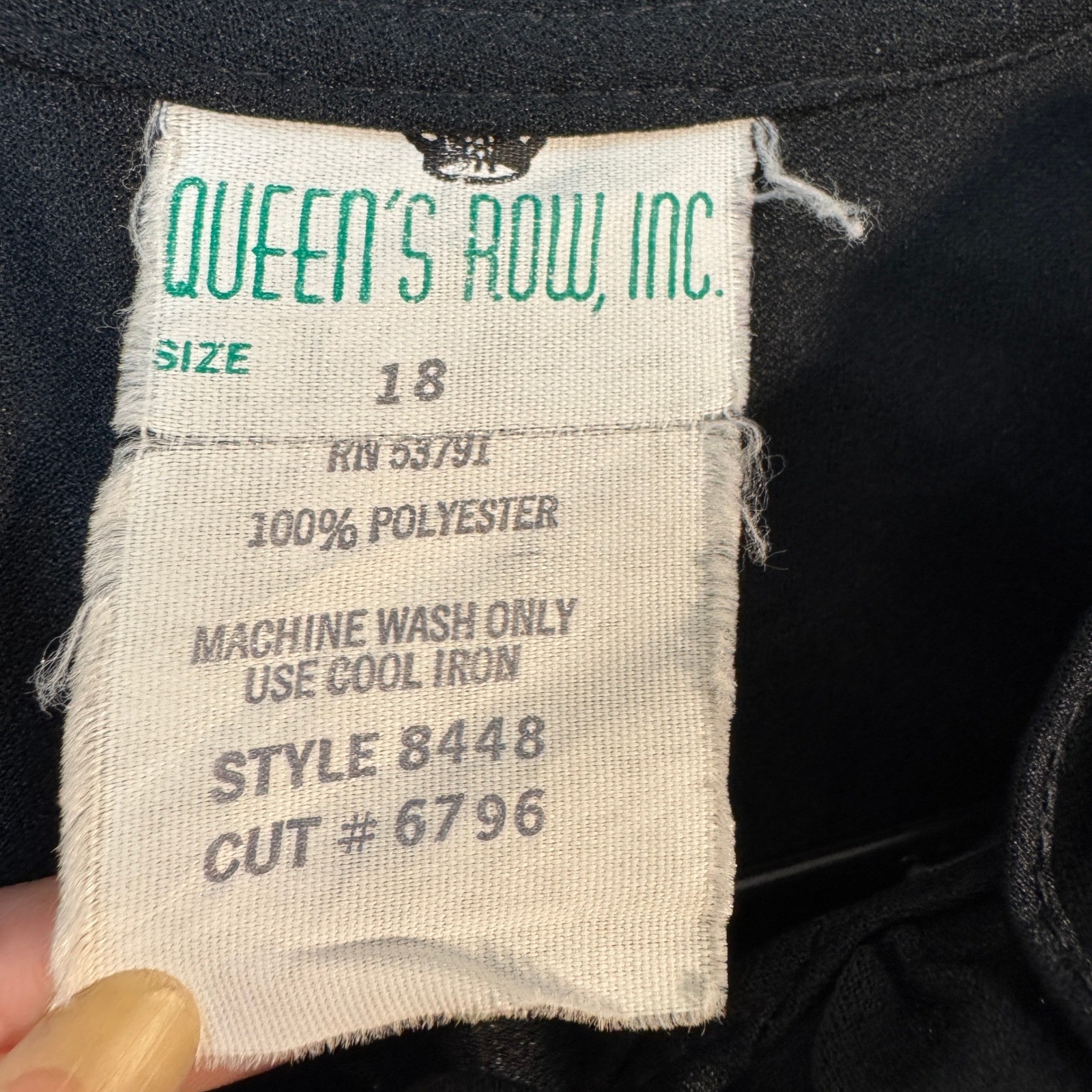 True Vintage 70s Queen’s Row Black Pleated Ruffle Midi Dress Size 18 Whimsigoth