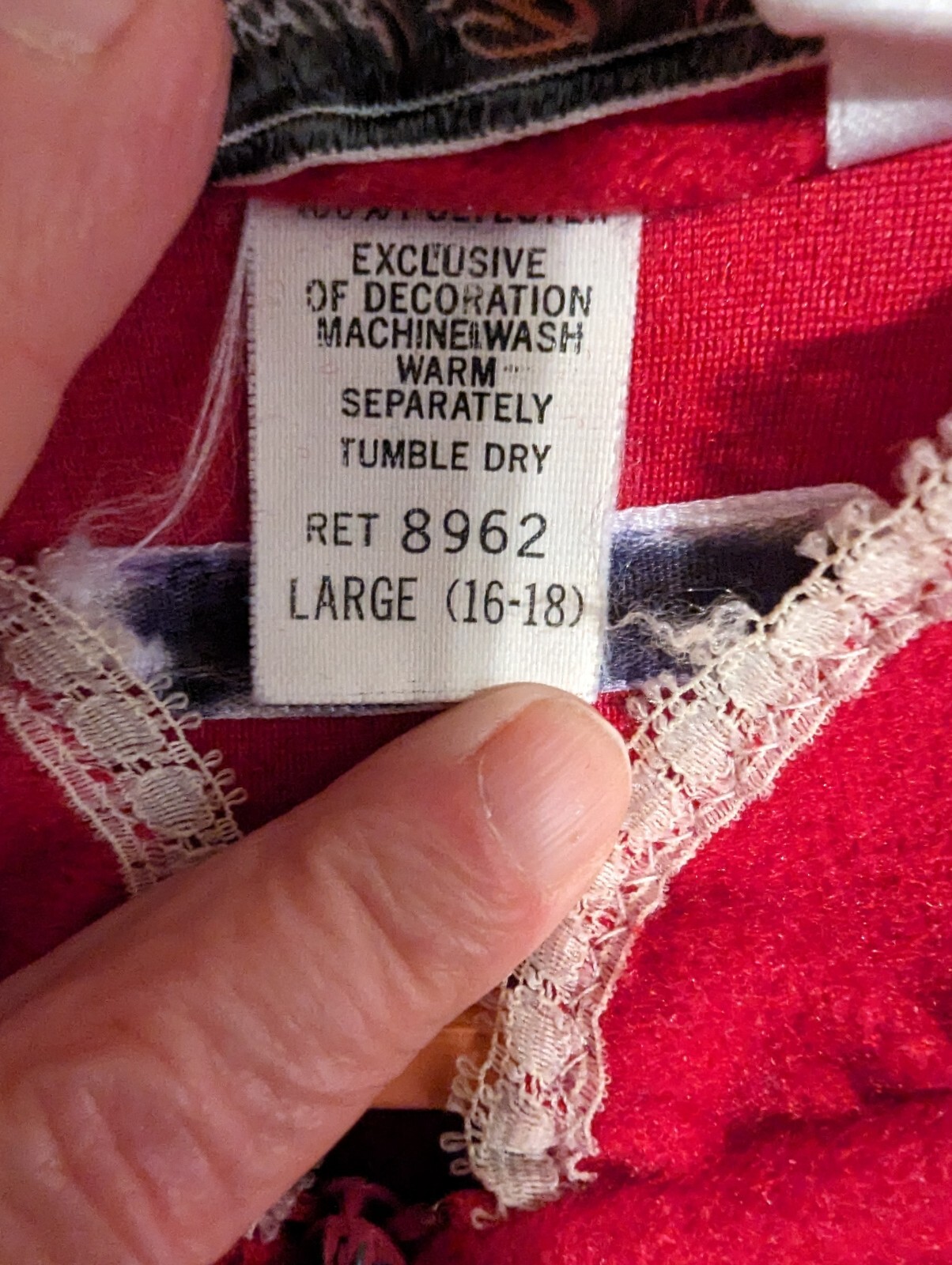 VTG Famous Bodies Women’s Large Lace Red House Robe Made In The USA