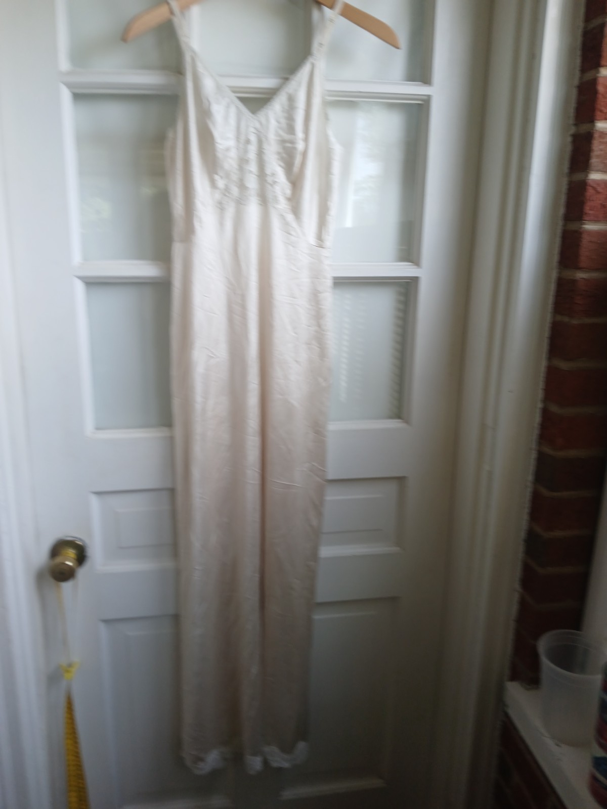vtg sears champagne negligee slip 34 lace elegant timeless Lingerie