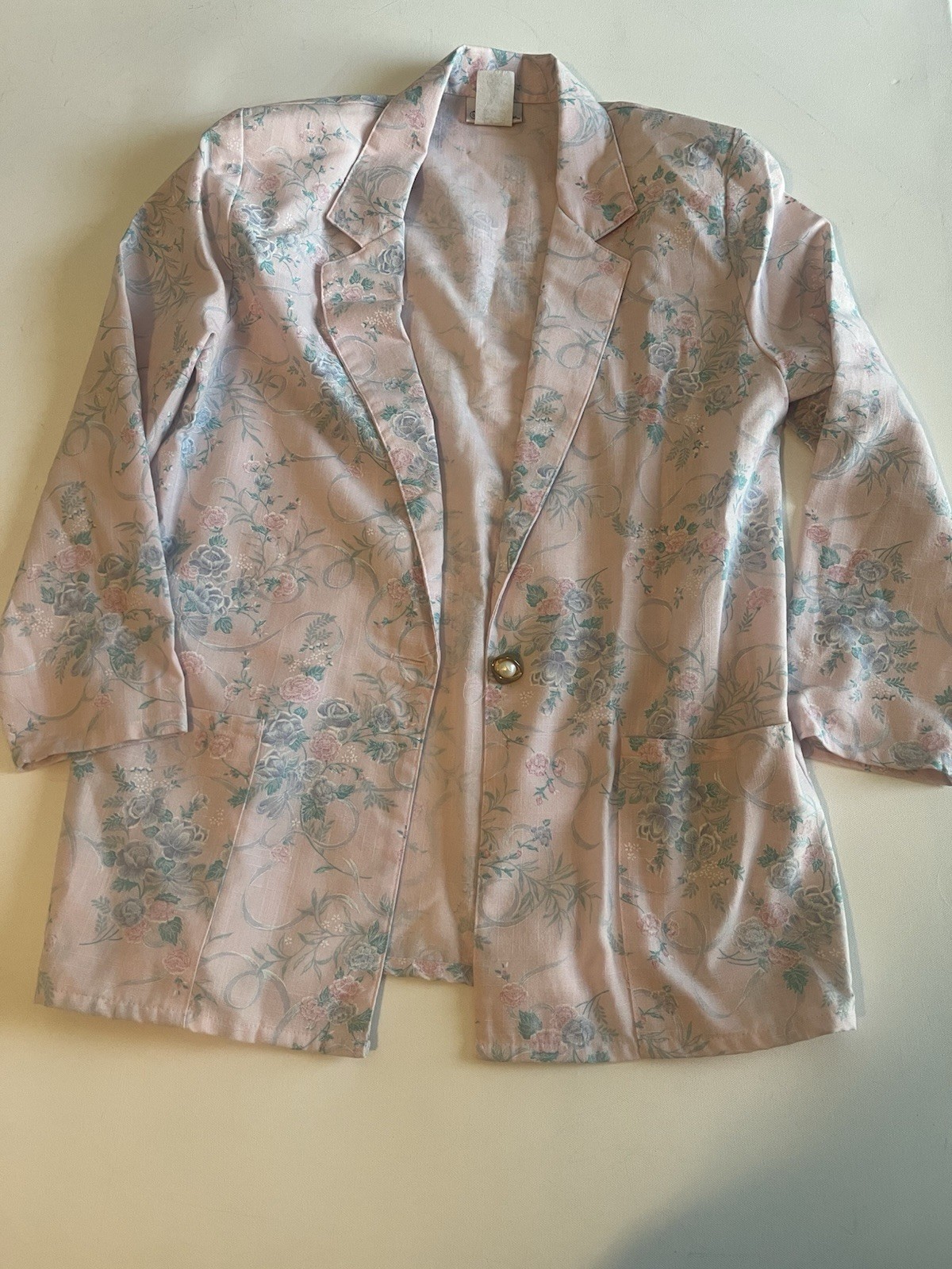 Vintage Penbrooke Lane Women’s Size Medium 12-14 Pink Floral 80’s Blazer Jacket