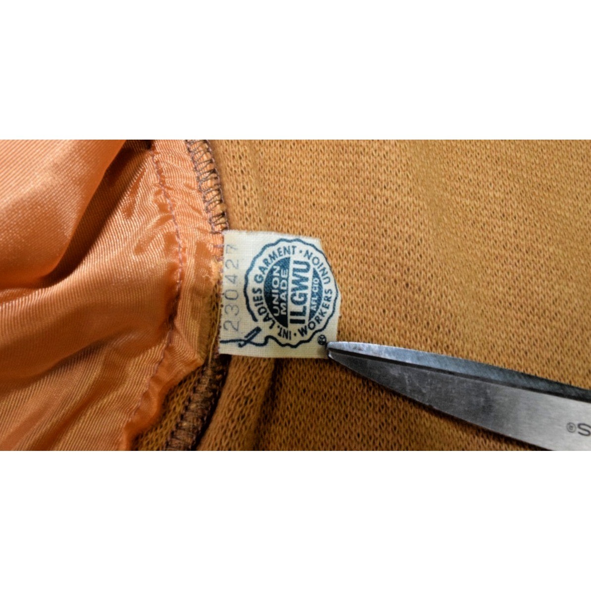 VTG Skirt Jacket Set Size S 60s Honey Brown Coarse Cotton Knit Union Made USA