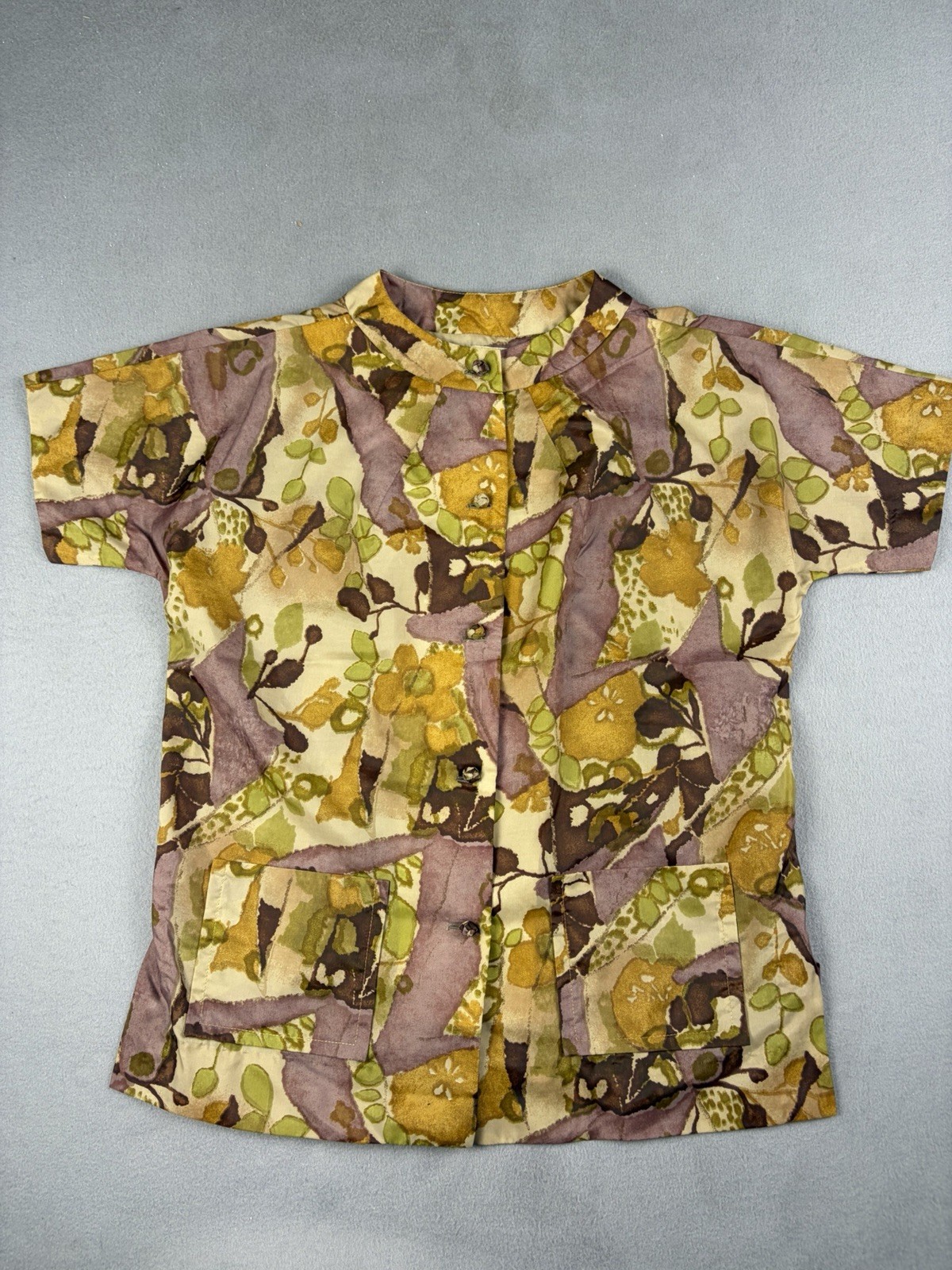 Vintage Hawaiian Casuals by Stan Hicks Blouse Womens Medium Short Sleeve Floral