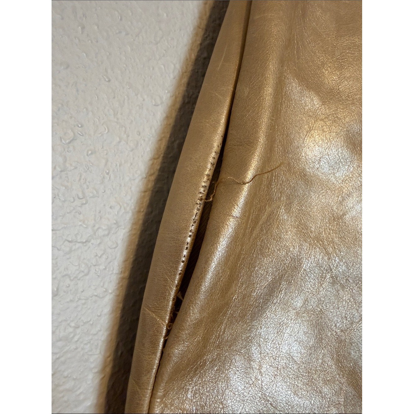 Vivienne Tam Fall 2000 gold leather skirt Size 1 Size Small NWT