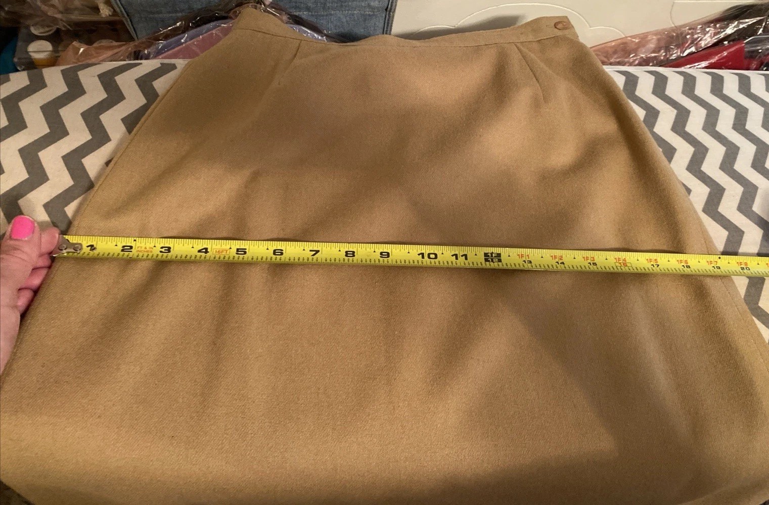 Celeste Sport VTG 70s Women 6 Camel 100% Wool Satin-lined Midi Skirt