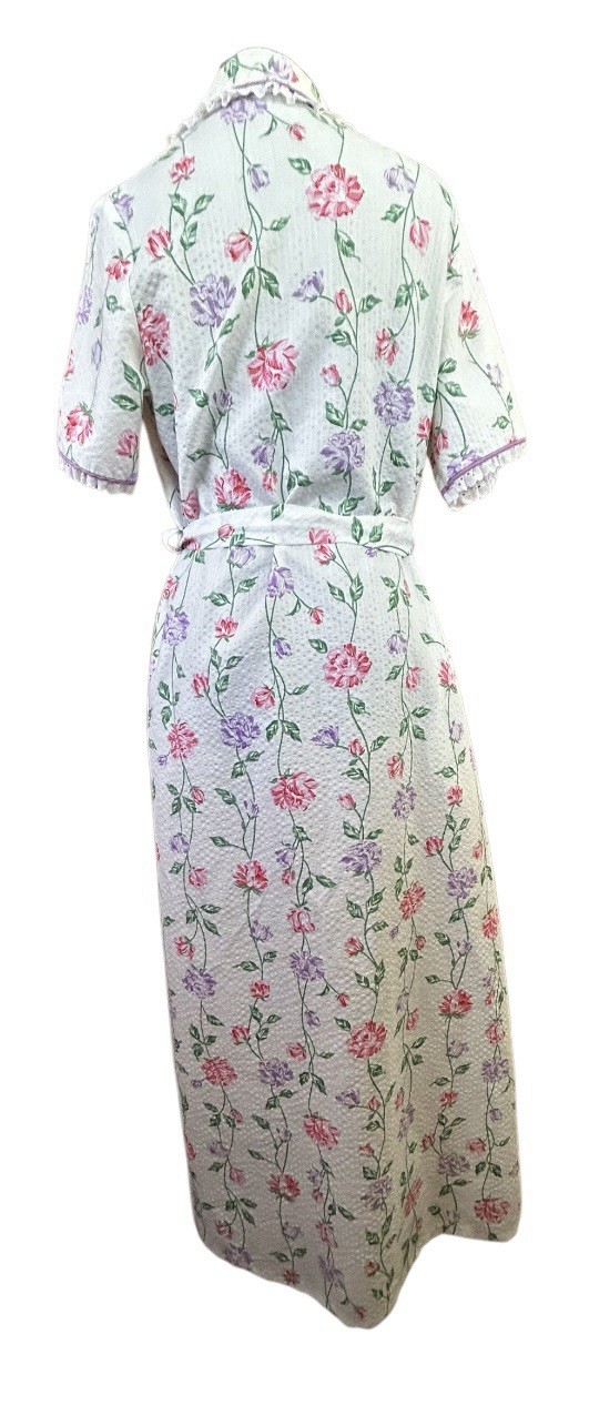 RARE! VTG 1960s-70s GORGEOUS KINGLY FLORAL HOUSECOAT! EXCELLENT CONDITION!