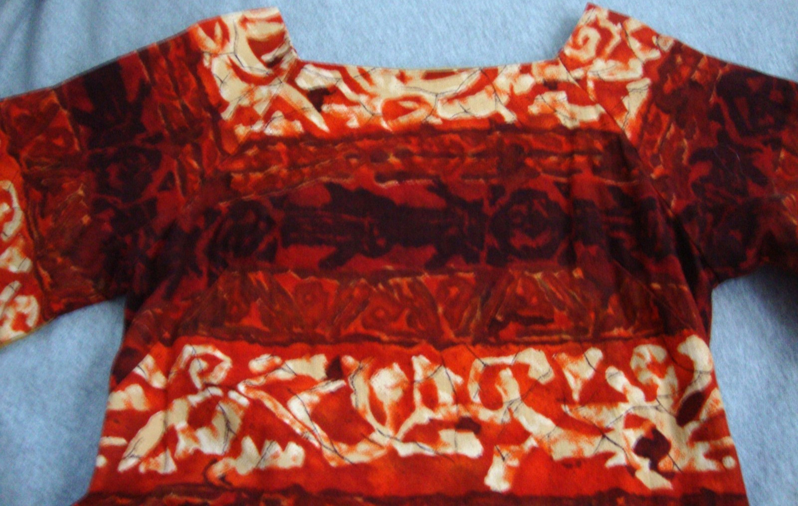 Kiyomi of Hawaii S Vintage 60s DRESS Orange Barkcloth Wraparound Shift Tiki