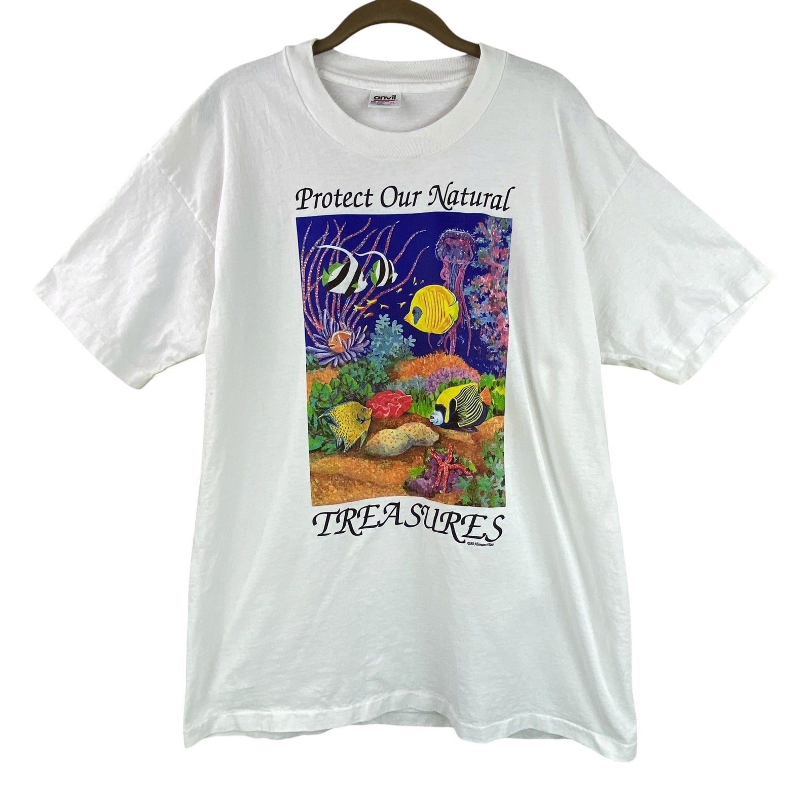 Vintage Protect Coral Reef T-Shirt Size XL 1990’s White
