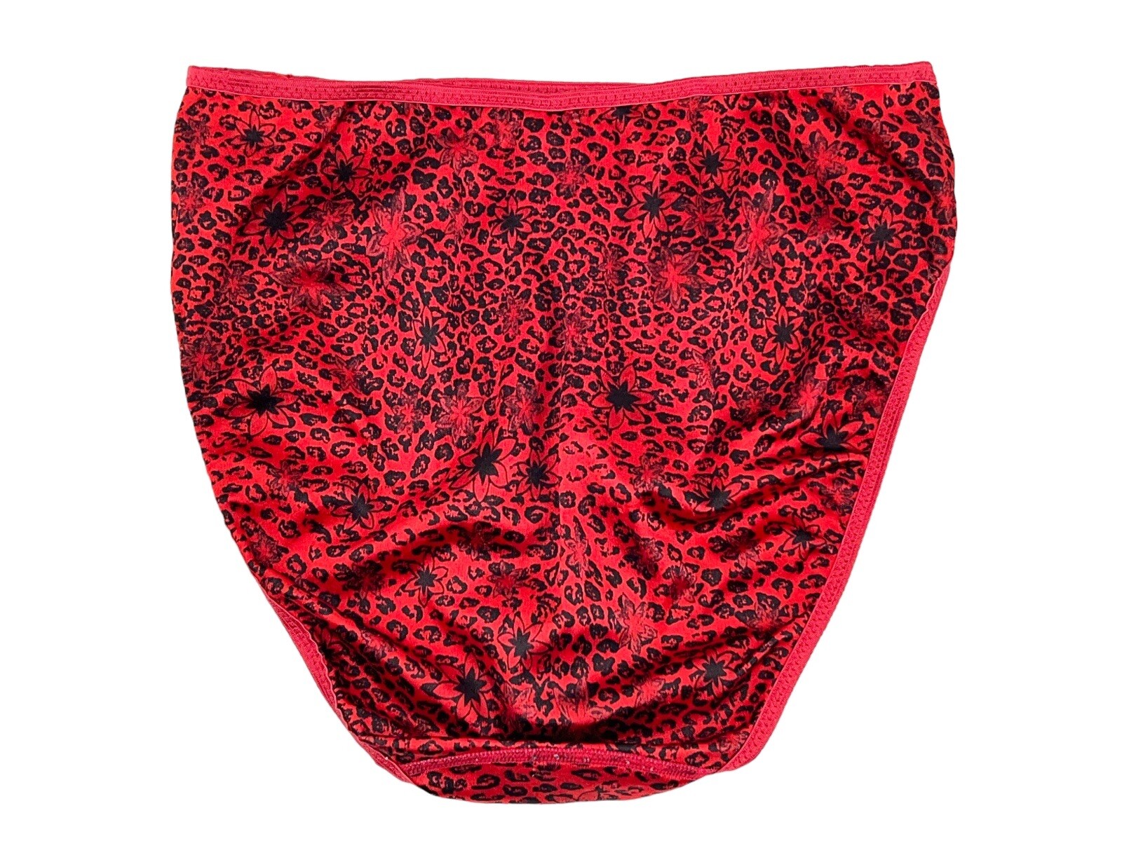 VINTAGE ST EVE SECOND SKIN SATIN RED CHEETAH PANTIES – SZ 5