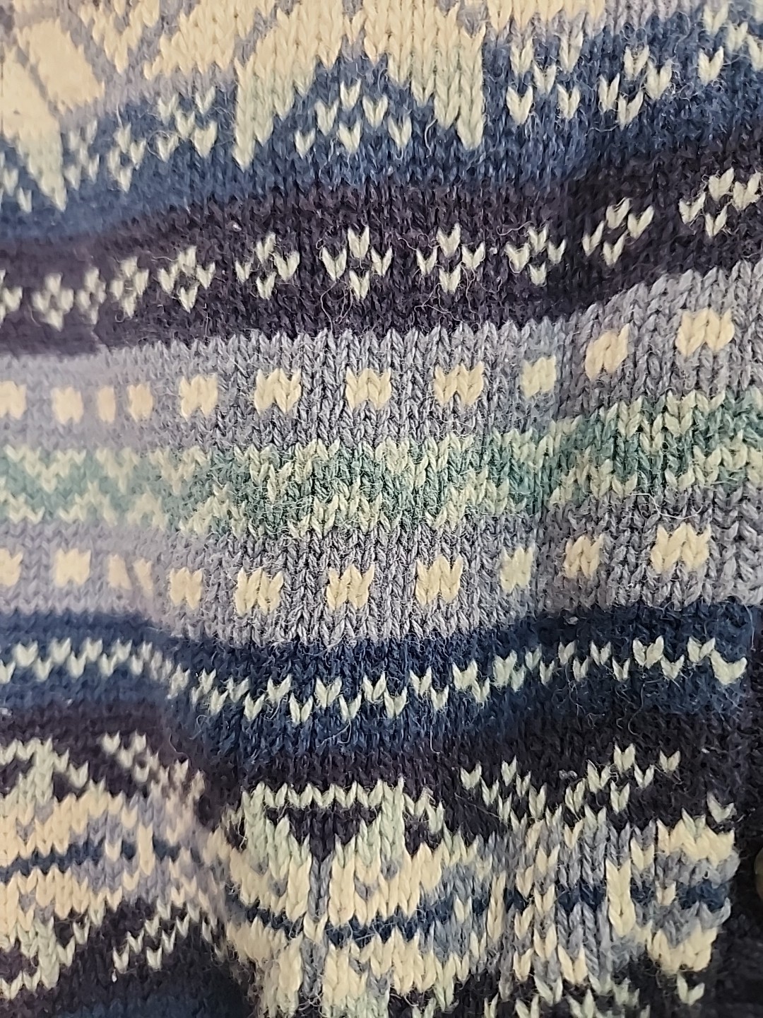 Vintage Erika Classics Women L Blue Fair Isle Knit Vest Y2k 90’s Grandmacore