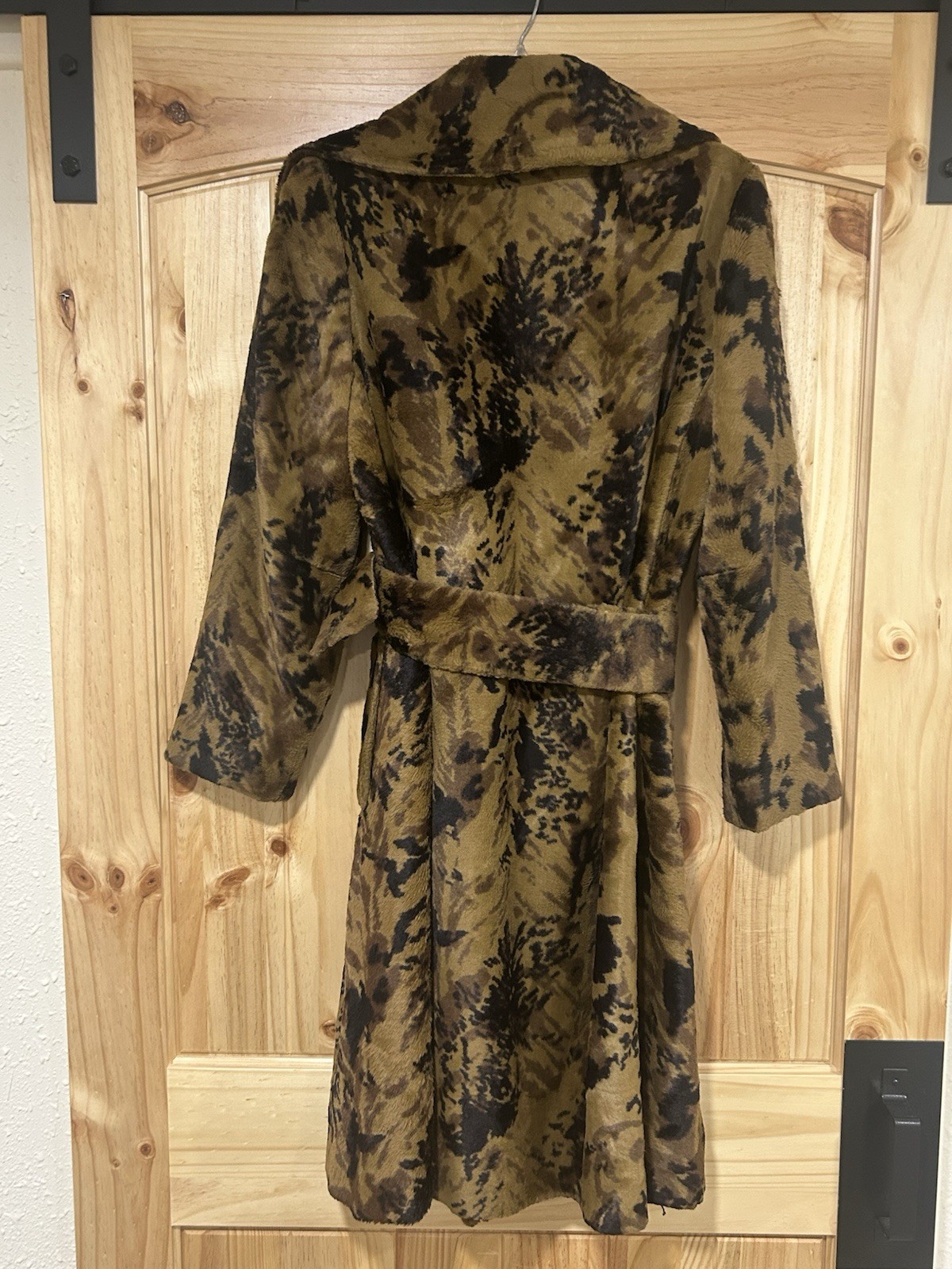 Vintage Betty Rose Trench Coat Brown Black Belted Gold Buttons Classic Small