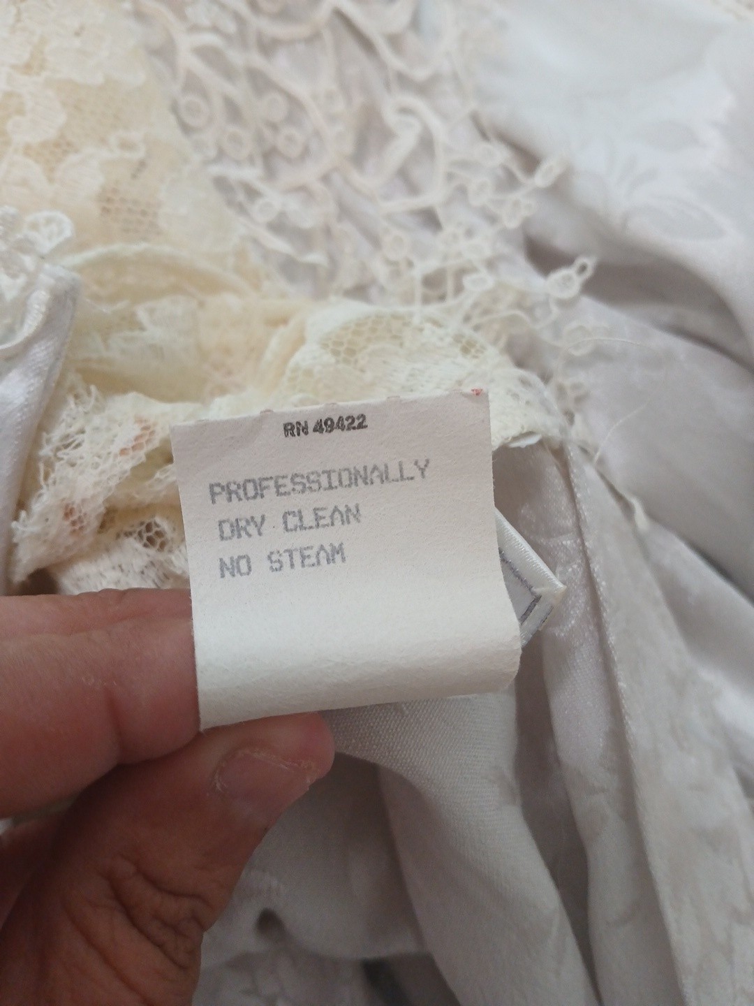 VTG Jessica McClintock Romantic Victorian Floral Lace Dress Cream Ivory Size 8
