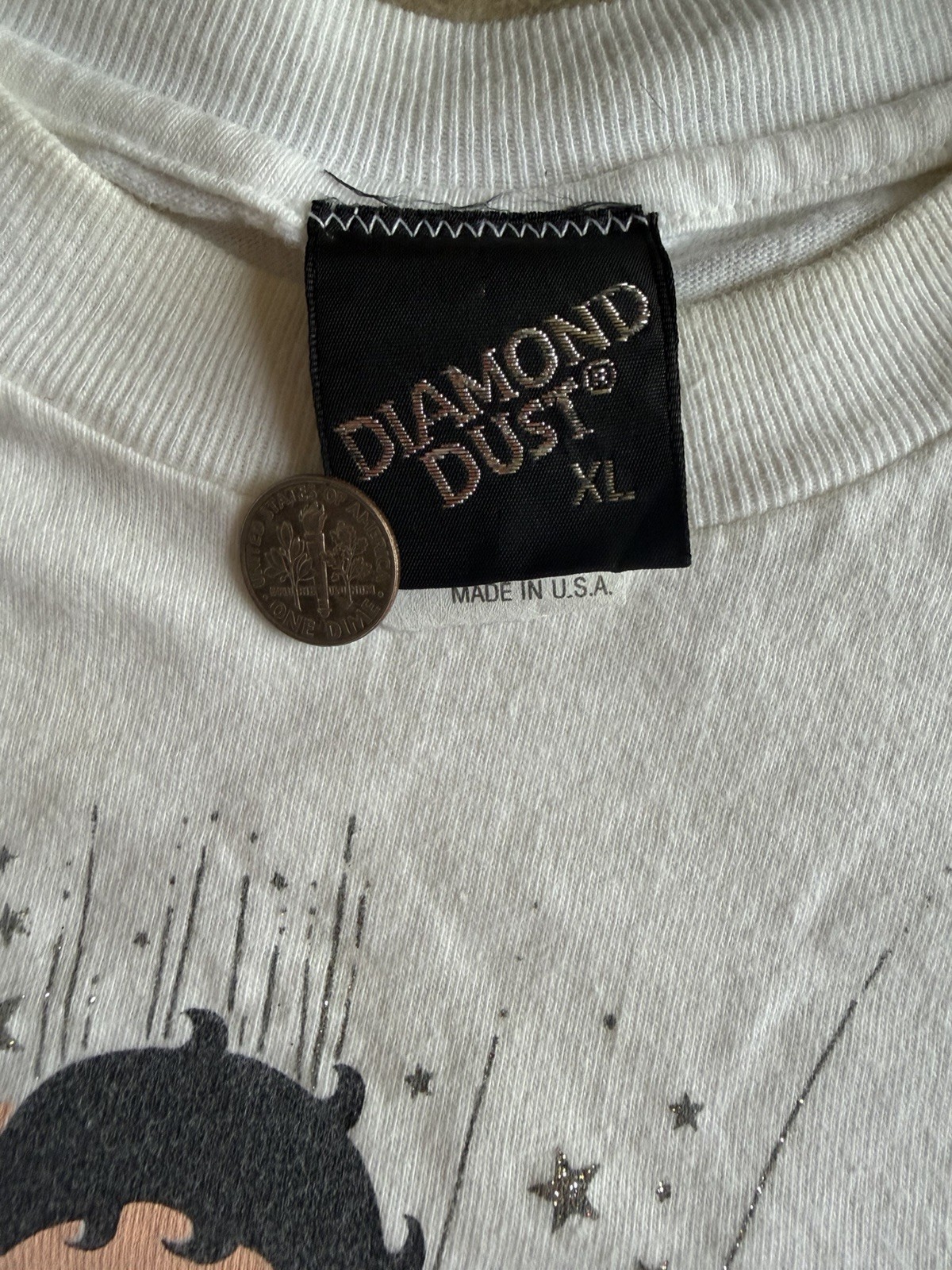 Vintage 90s Diamond Dust Betty Boop Motorcycle Graphic T-Shirt White XL