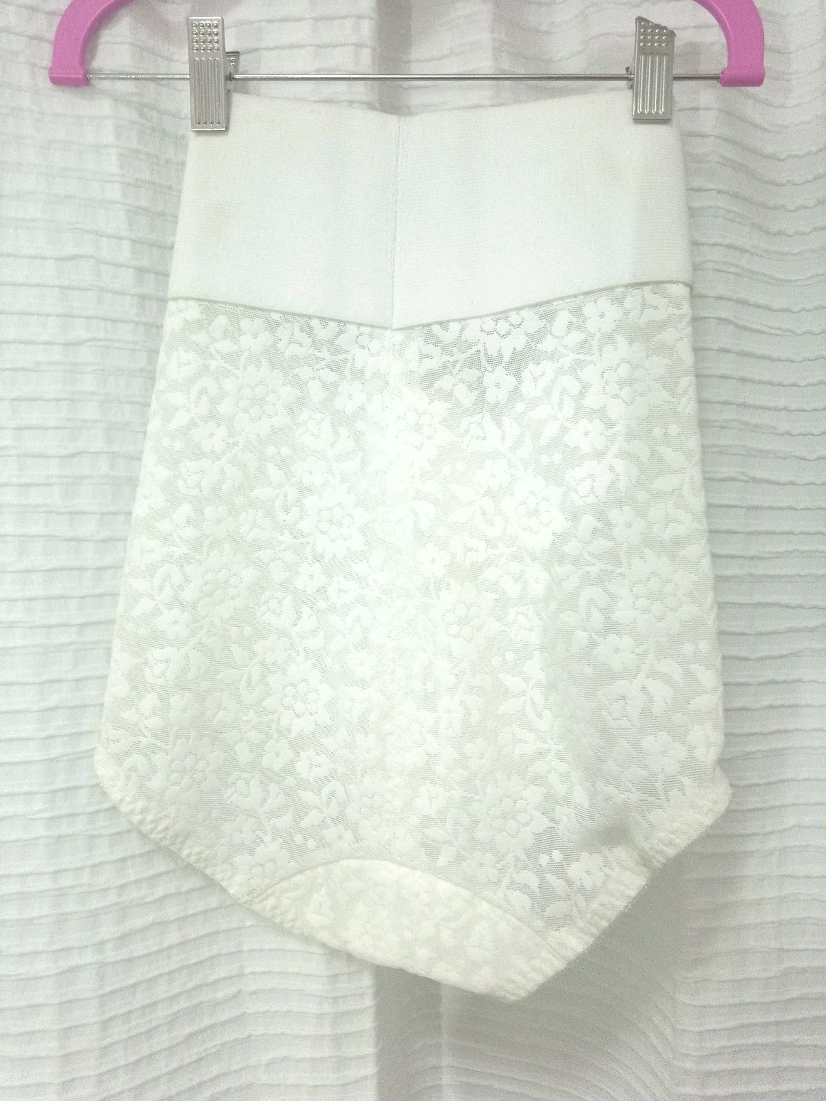 Crown-ette HI-Waistd Girdle Brief Front zipper White size small VINTAGE USA