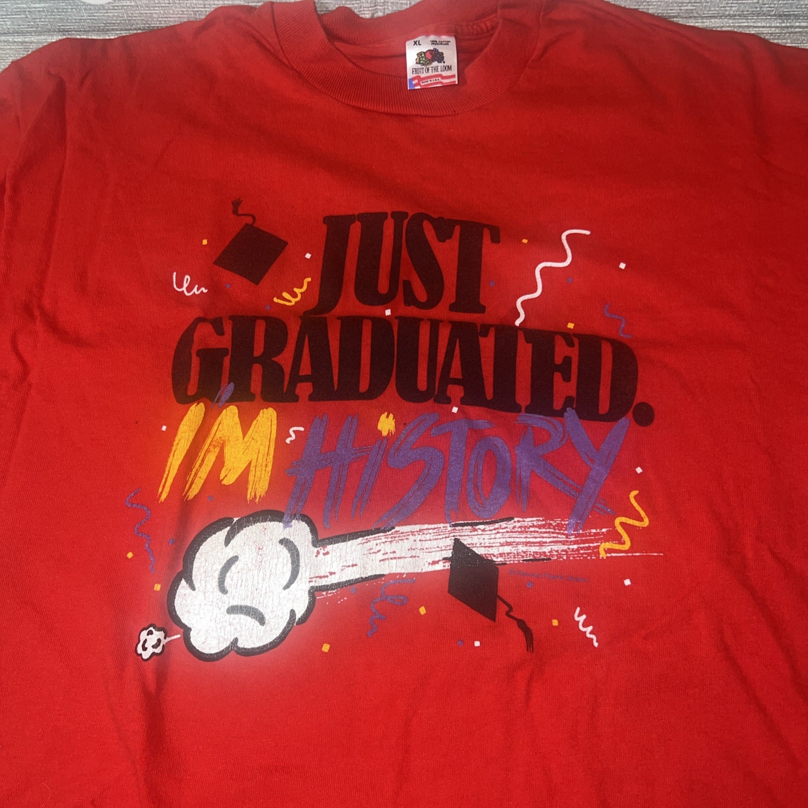 Vintage T Shirt XL Mens Women’s Red Graduation Newton Conover Graphic 1990s
