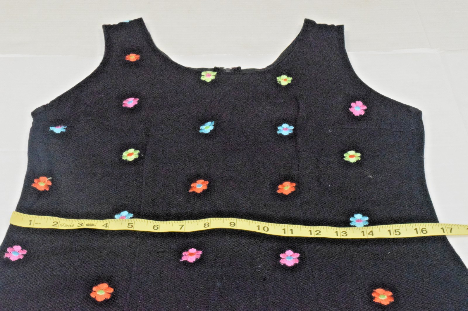 Vintage Dress Size 10 90s Boulevard De Paris Embroidered Daisies Made Qatar